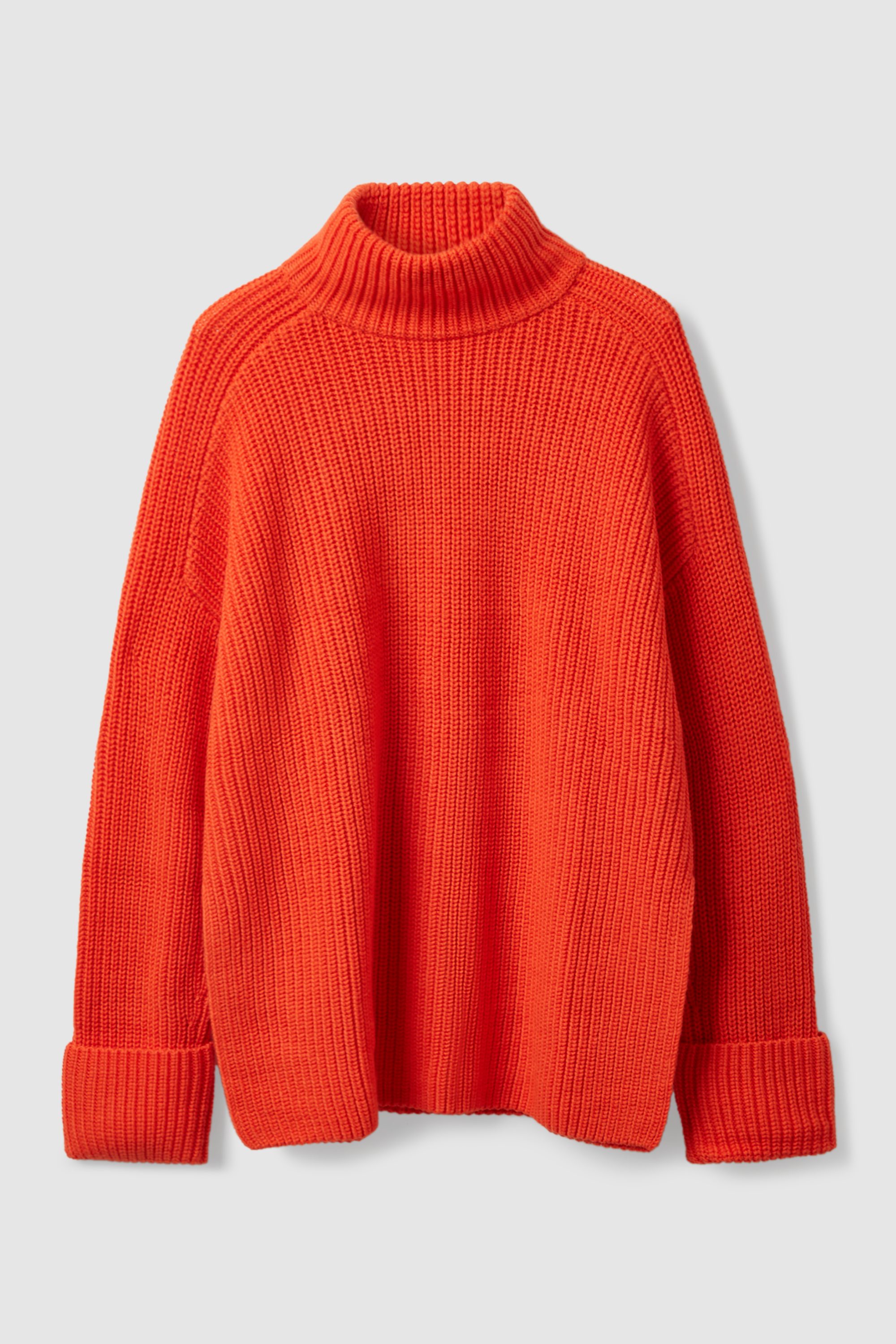 NWT COS Women’s Orange 100% Wool Embellished Neck Pullover Sweater Size outlets S