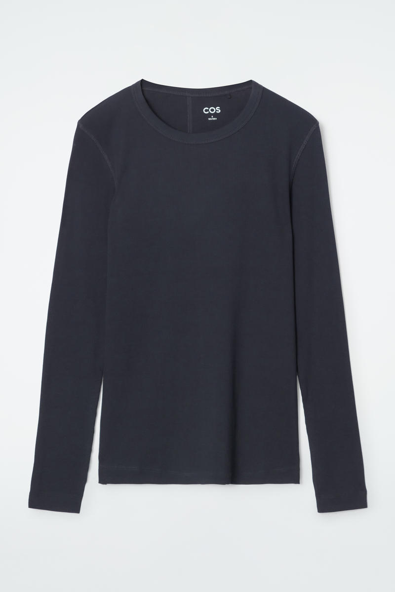 Ribbed Jersey Long-Sleeved Top