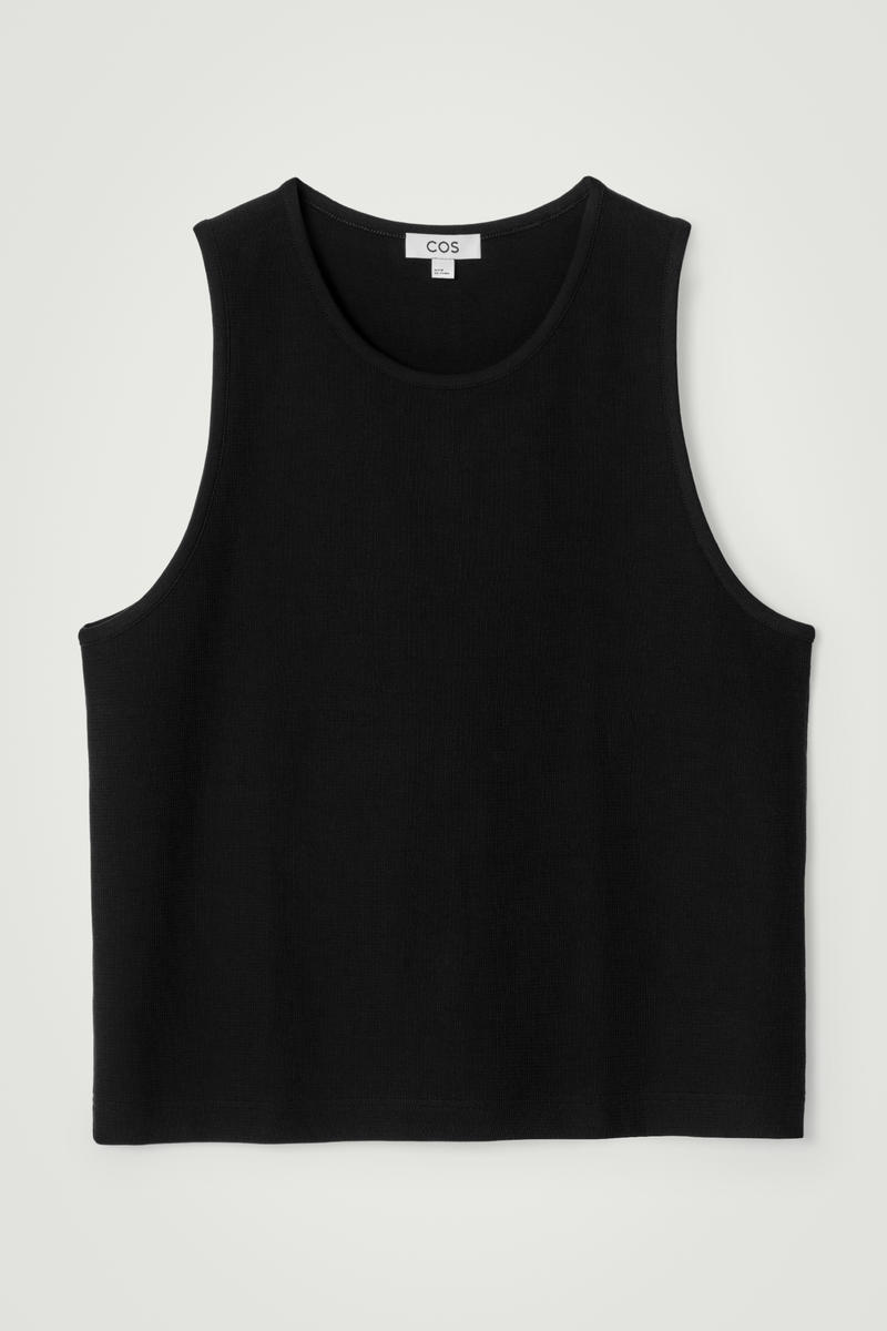 Textured Cotton-Jersey Tank Top