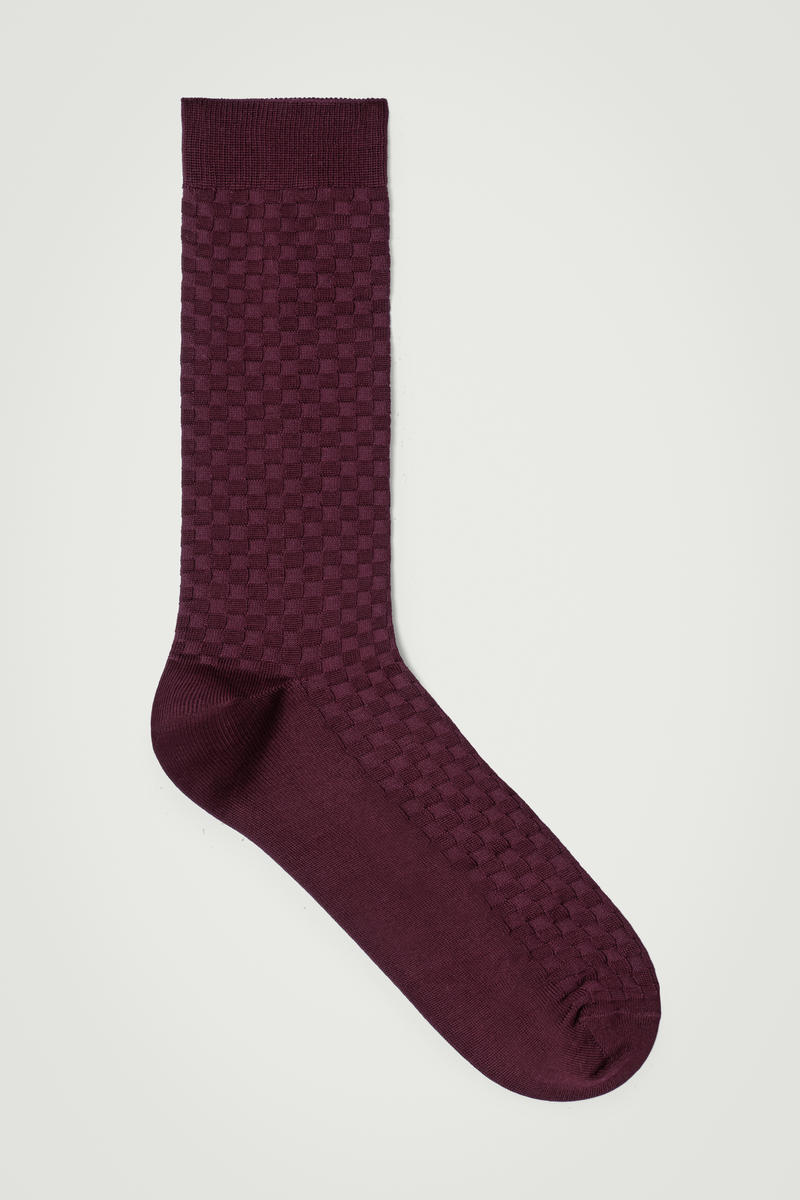 Woven-Check Tailoring Socks