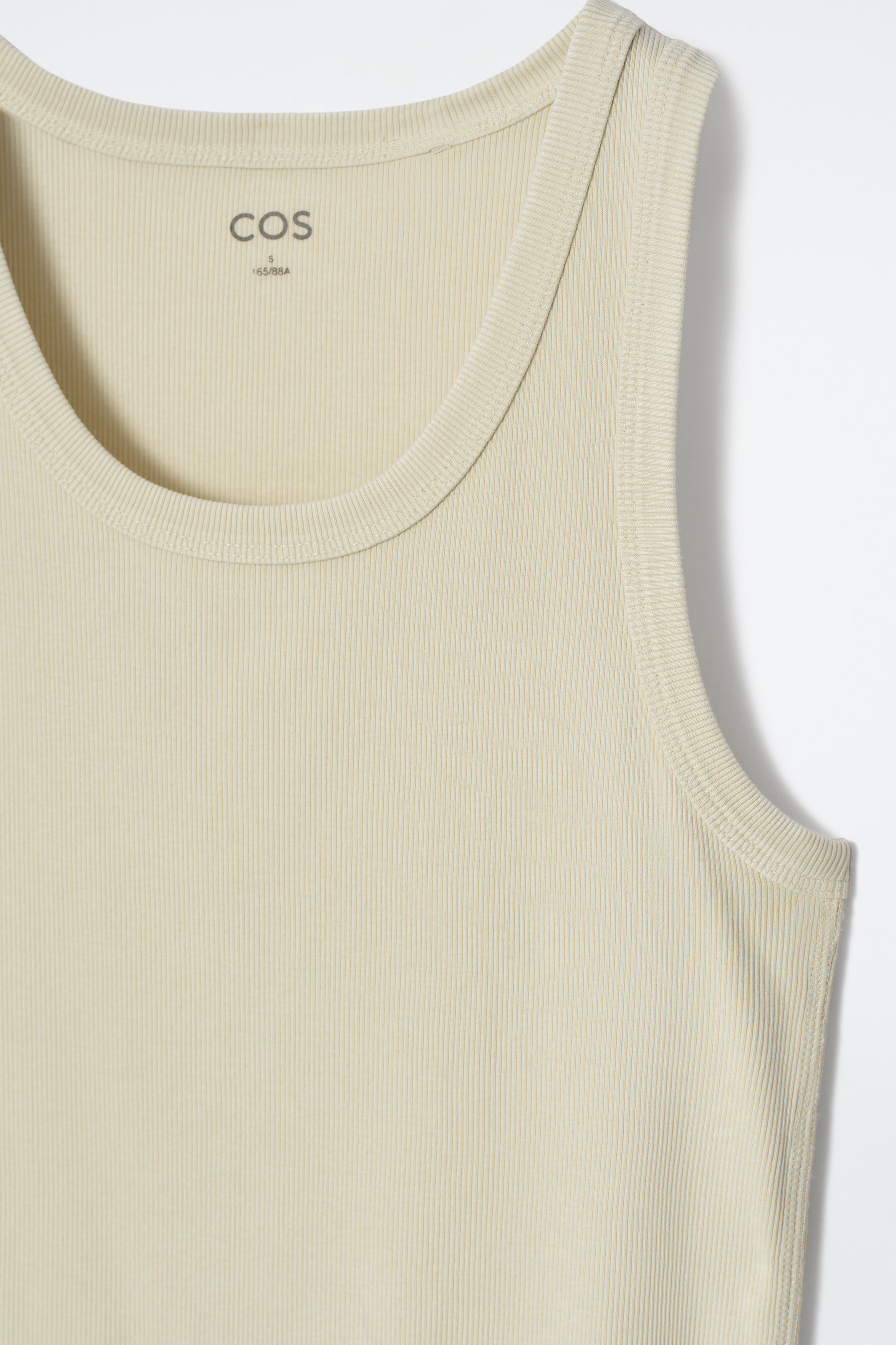 RIBBED TANK TOP - BEIGE MÉLANGE | COS