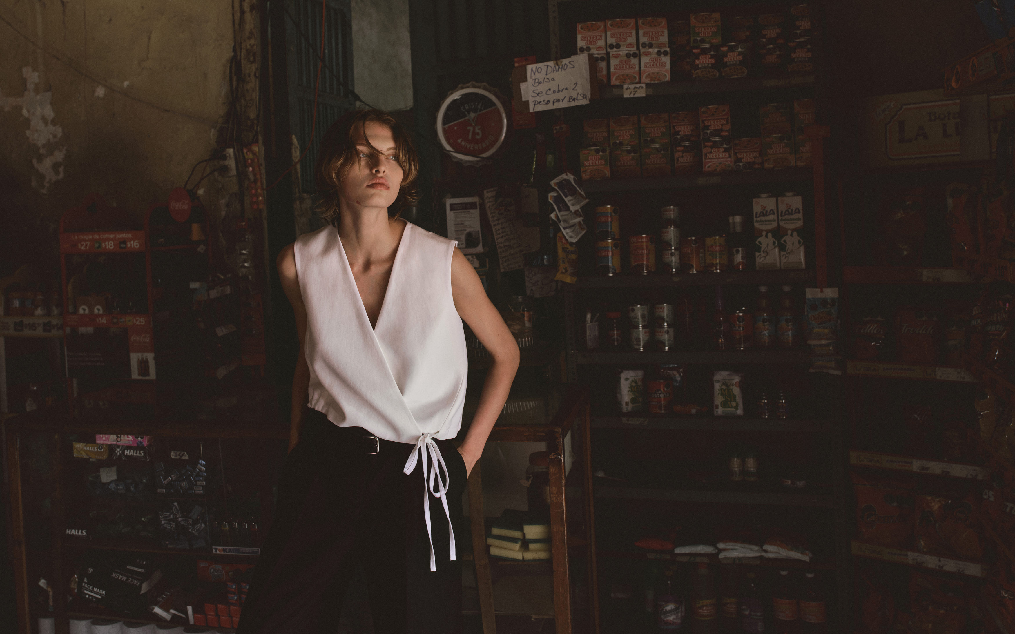 トップス chemehc RIBBON TWILL VEST Twill vest ribbon tie set (black) Folded pleats wrap skirt