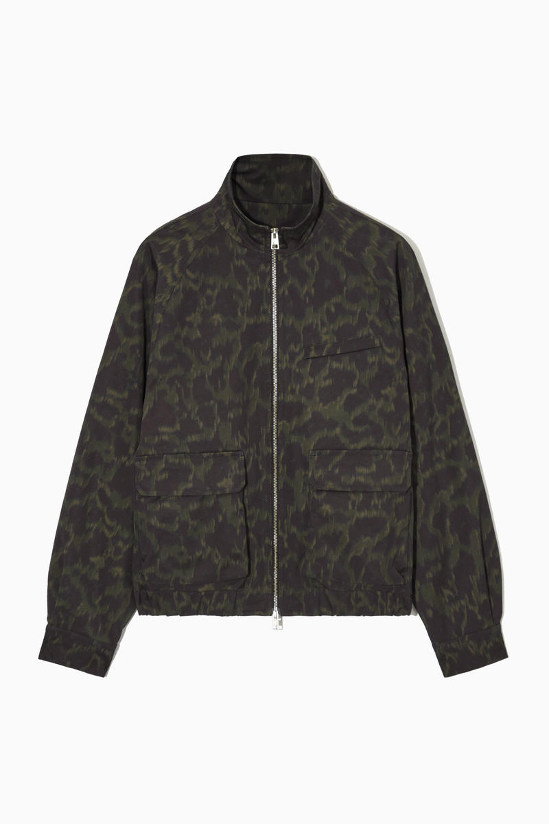 Animal-Print Harrington Jacket