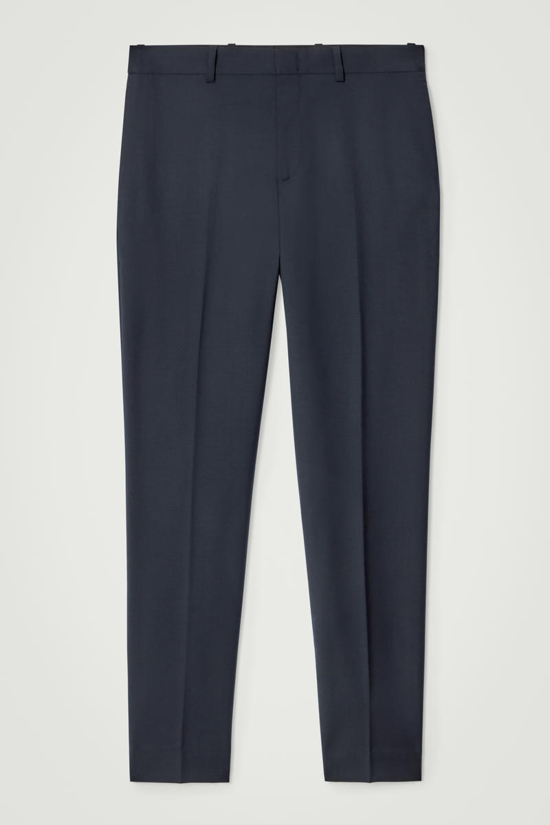 Slim-Fit Wool Trousers in Navy