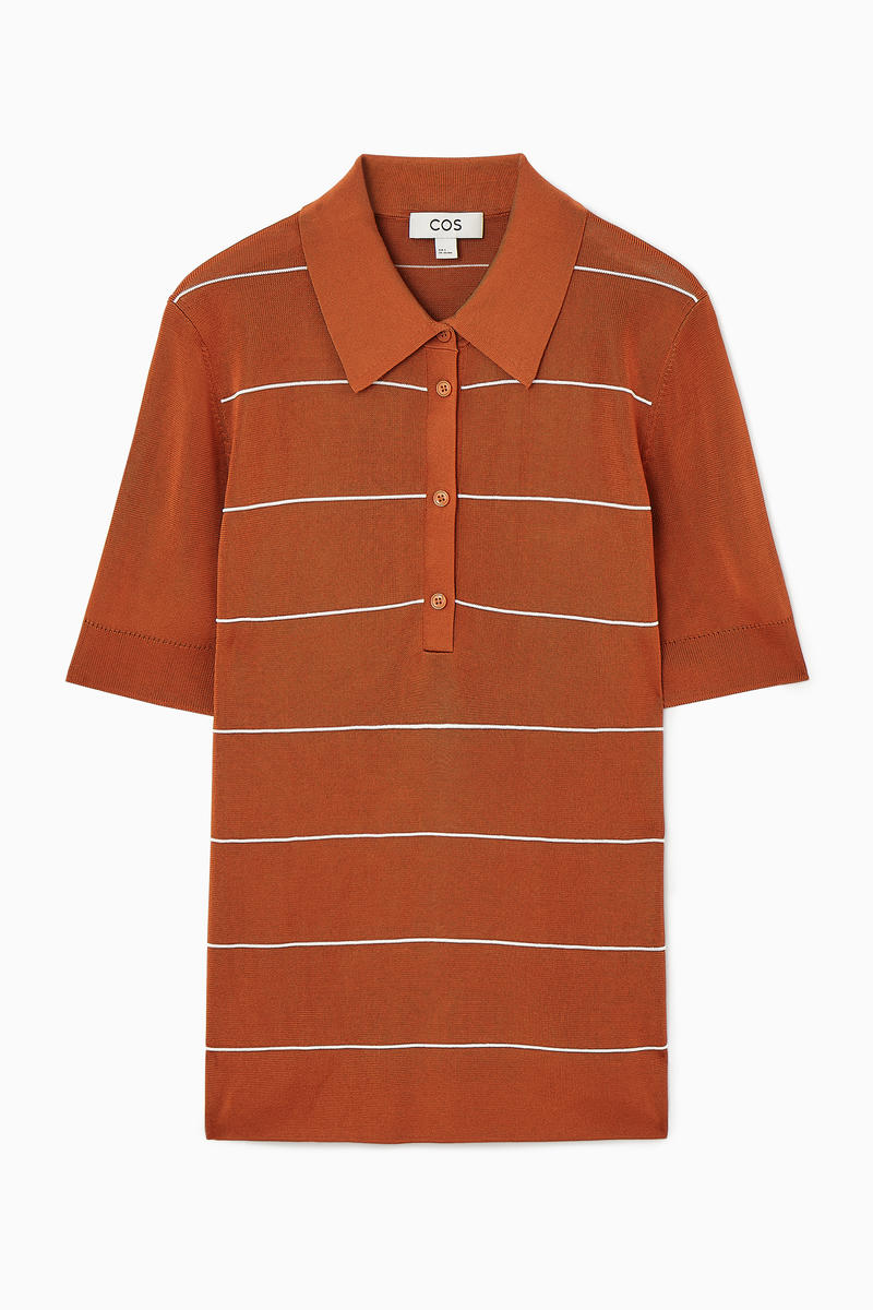 Striped Knitted Polo Shirt