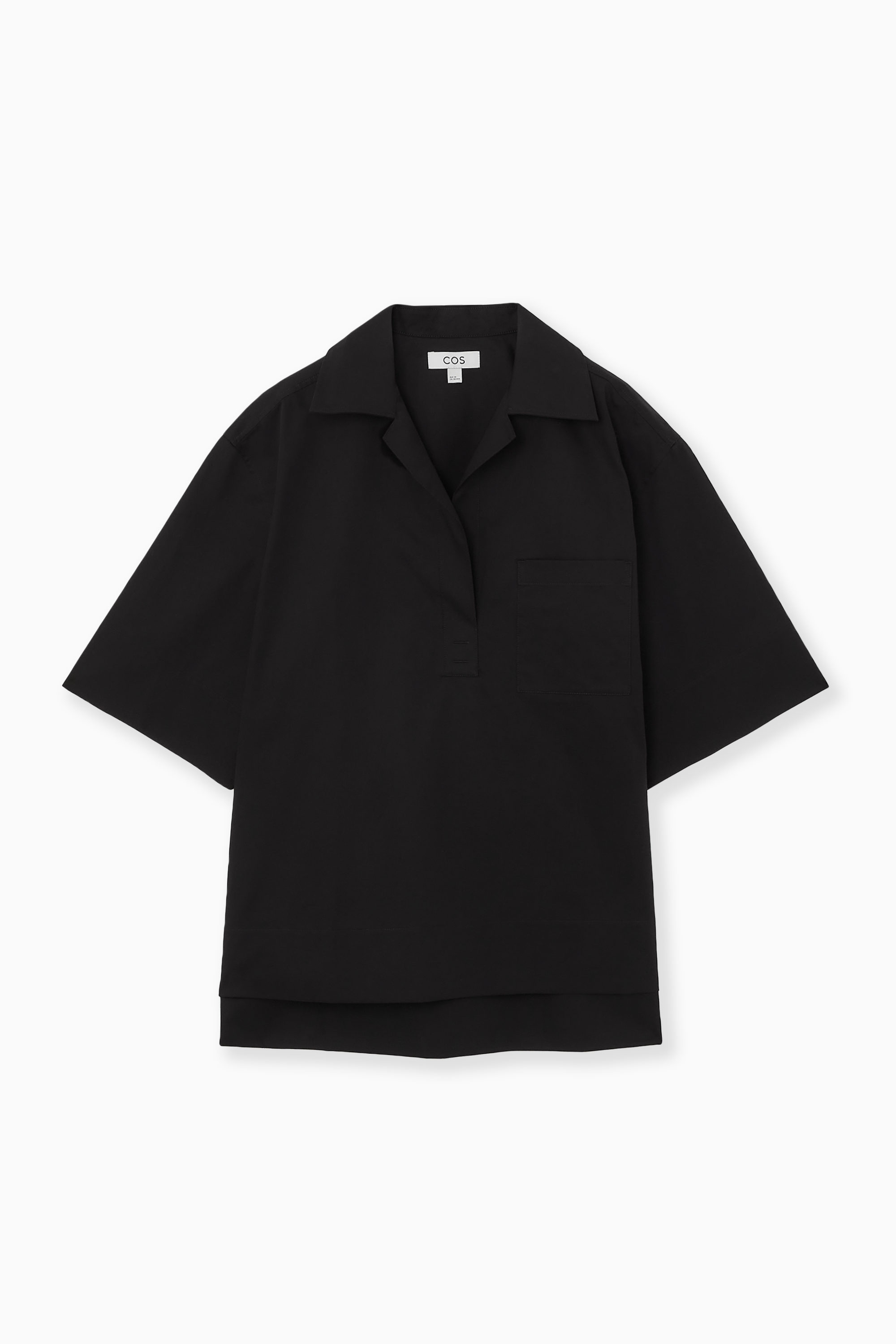 SHORT-SLEEVED RESORT SHIRT - BLACK | COS