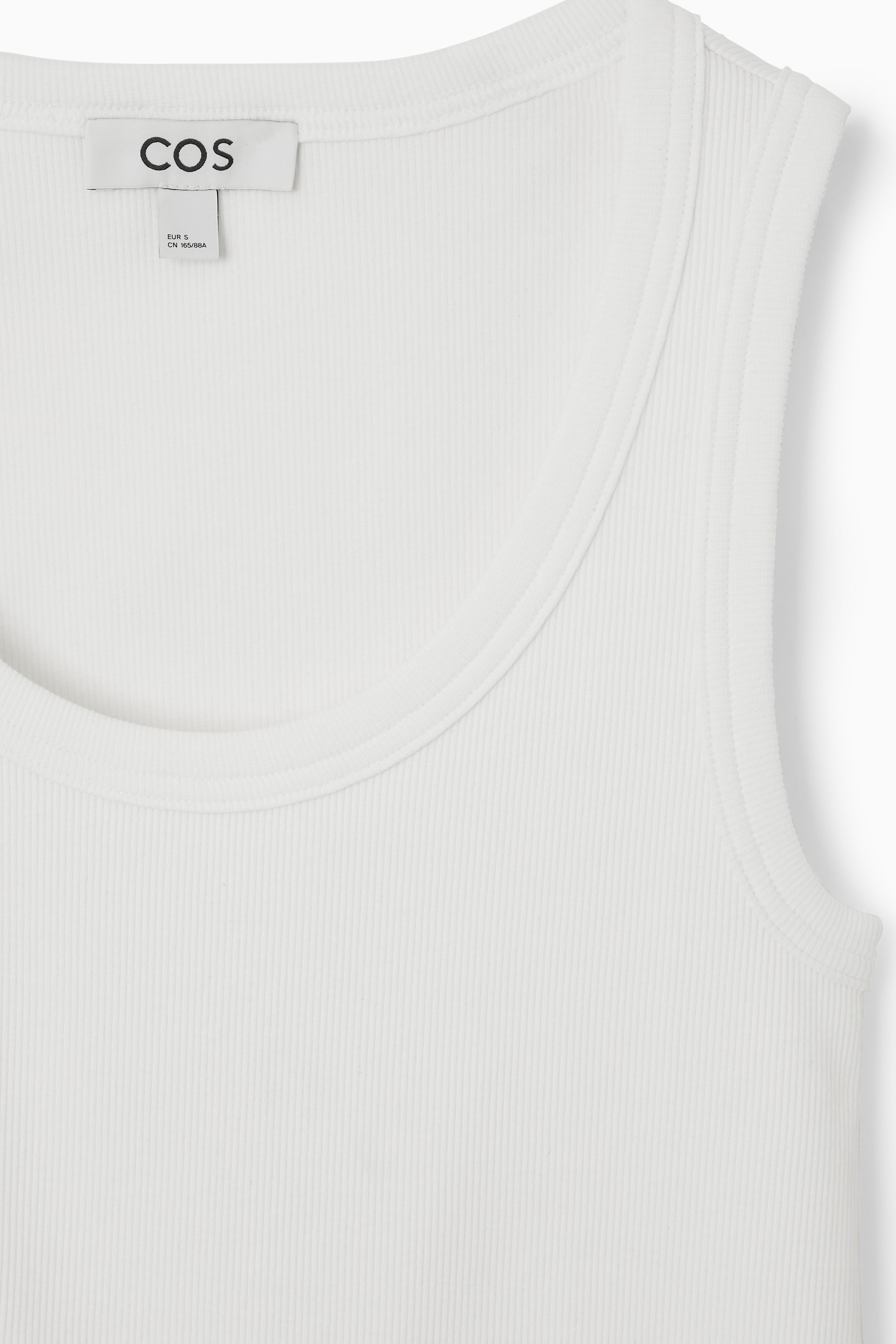 完売品 COS スクープネック リブニットタンクトップ ホワイト 3着 SCOOP-NECK RIBBED TANK TOP - WHITE | COS
