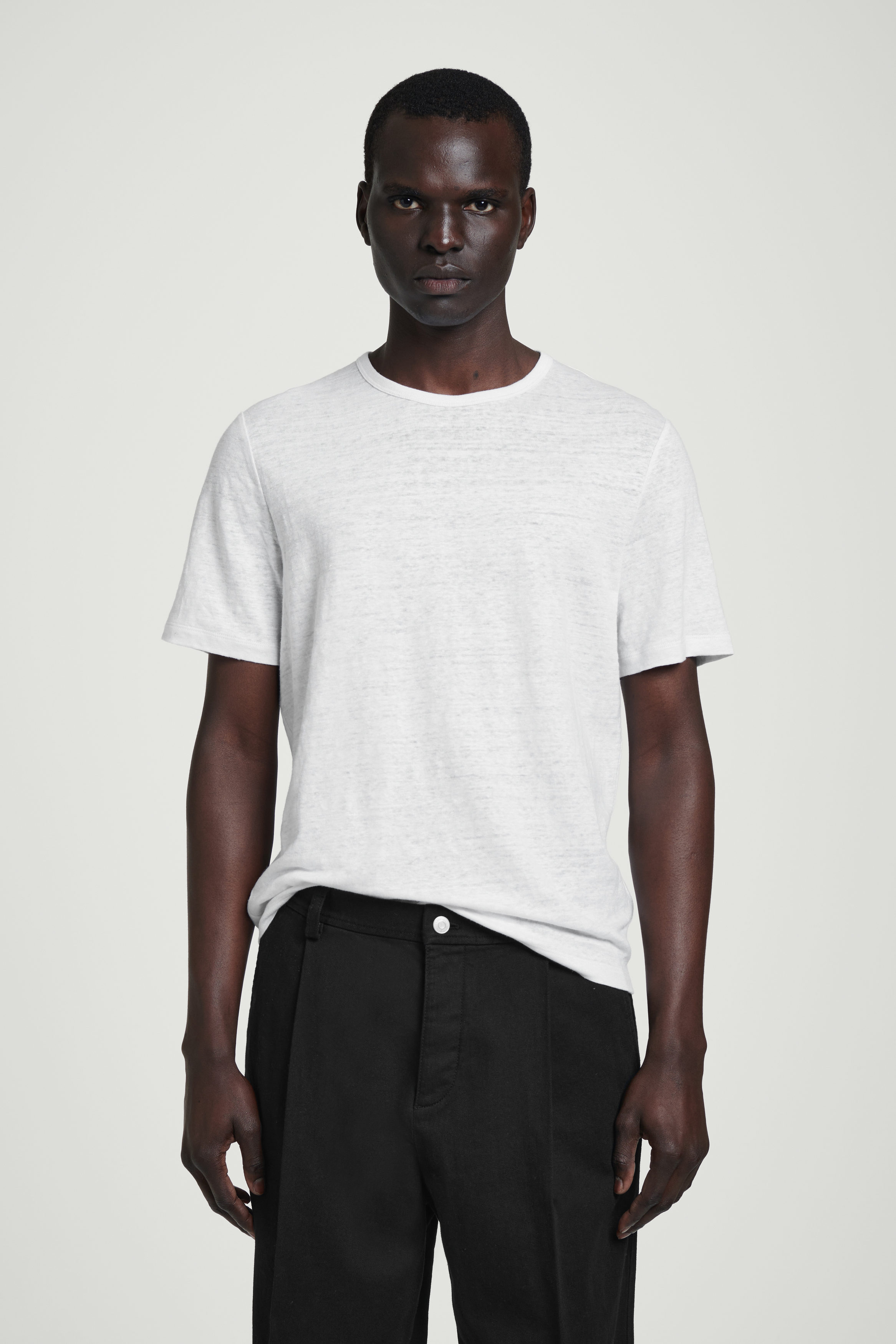 LINEN T-SHIRT - WHITE | COS