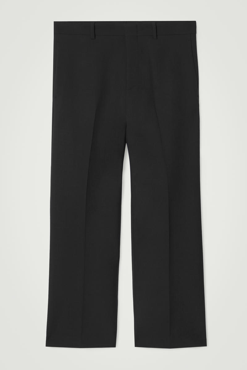 Cropped Wool-Blend Flared Trousers