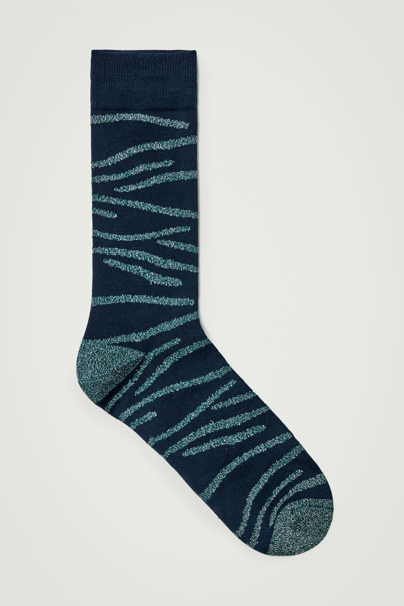 Glitter Abstract-Stripe Socks