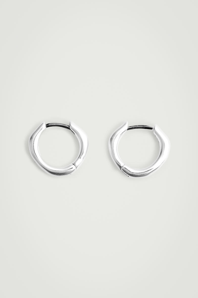 Hammered Huggie Hoop Earrings