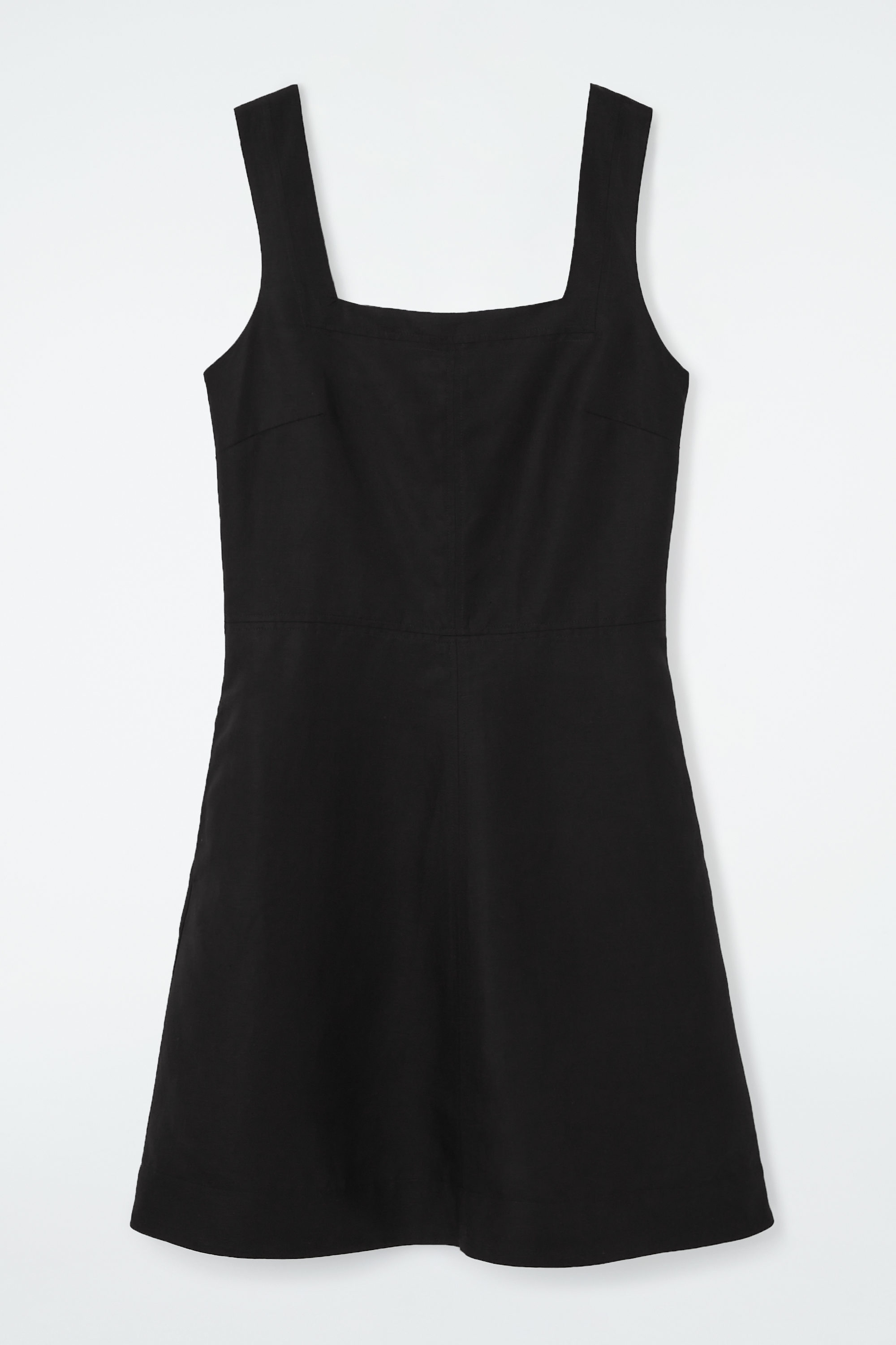SQUARE-NECK MINI PINAFORE DRESS - BLACK | COS