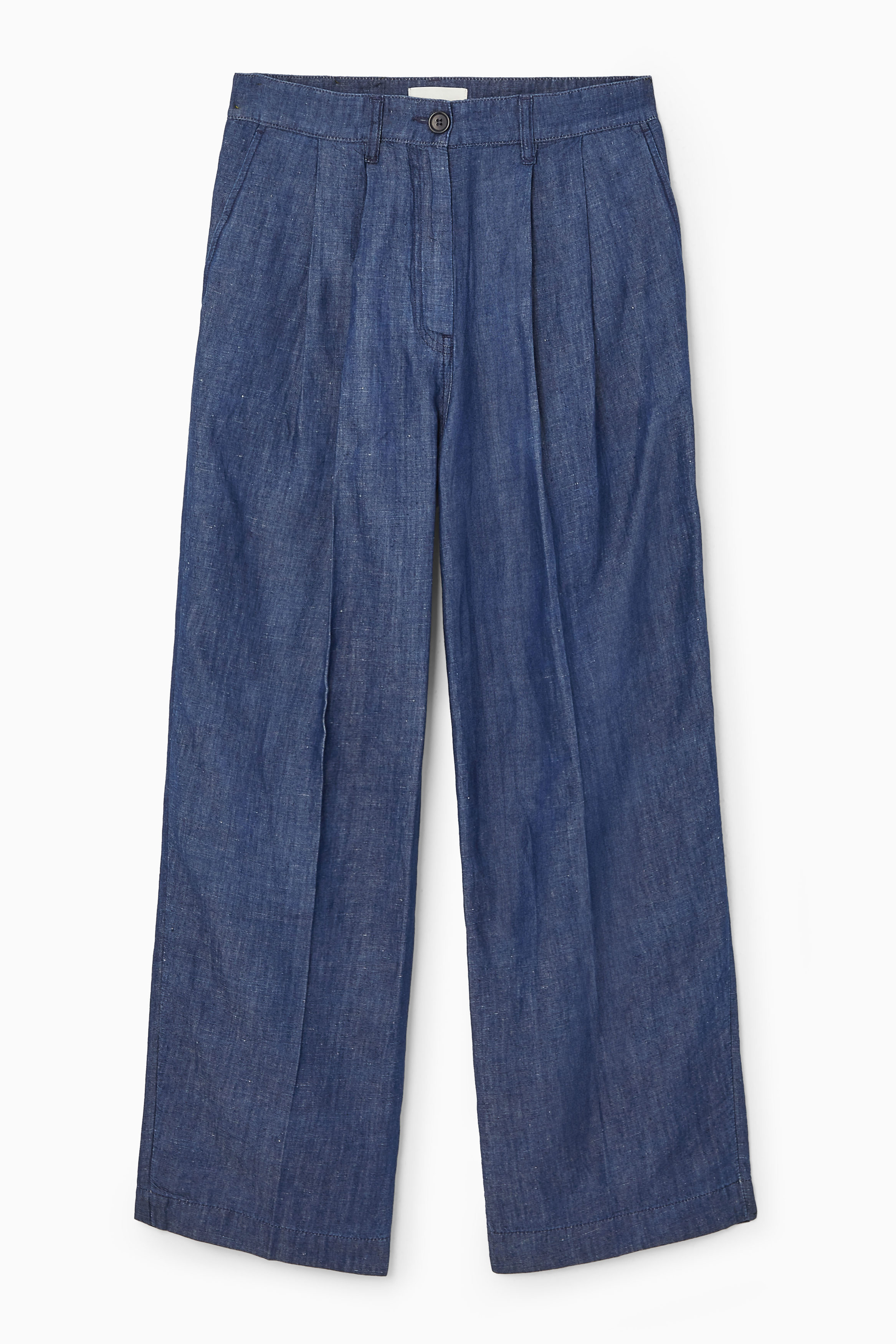 REGULAR DENIM WRAP SHIRT - BLUE