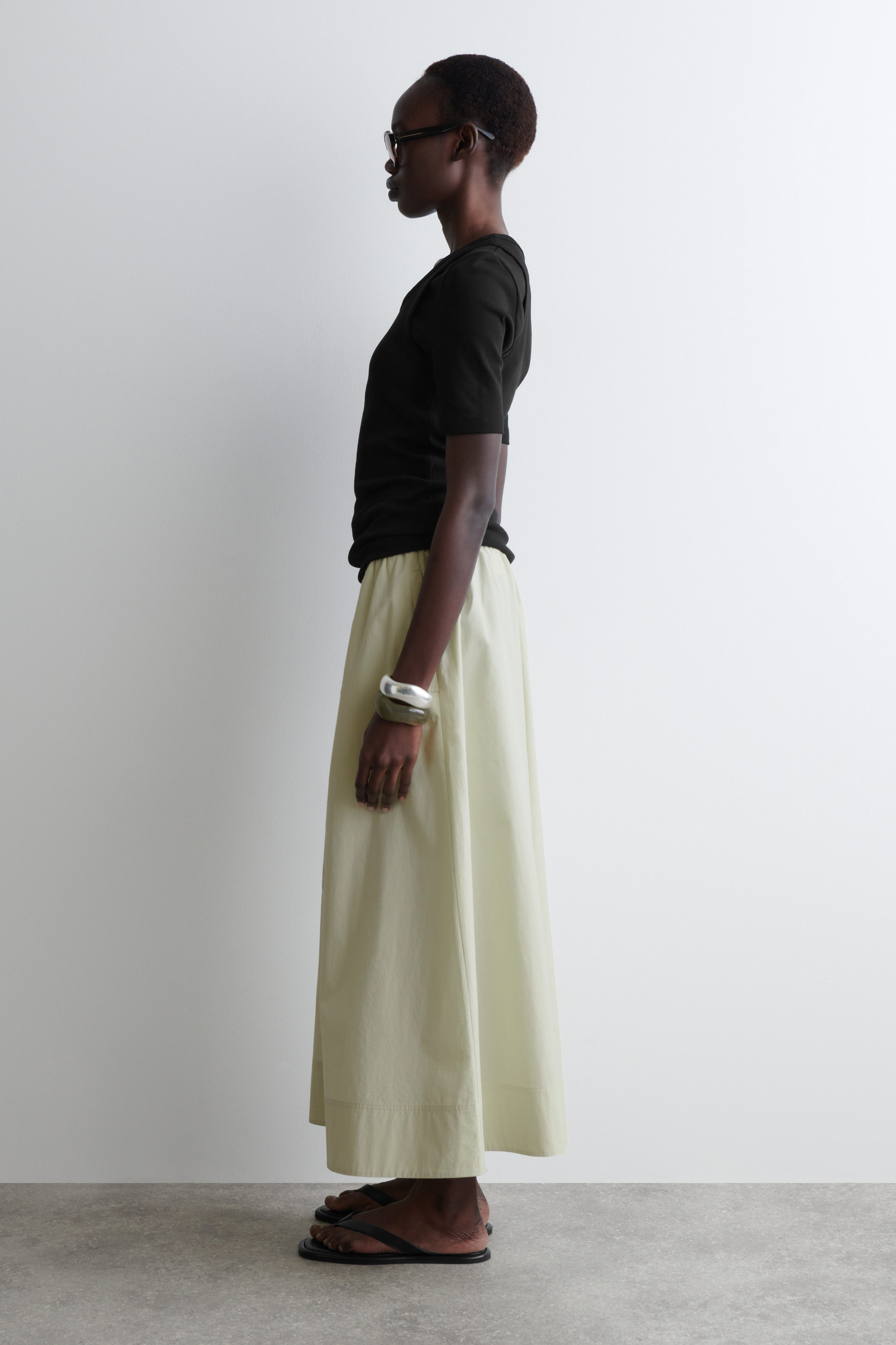 パンツ Yarmo] Buggy Culottes Pants Nrmvnmi-Wide-Leg-Cropped-