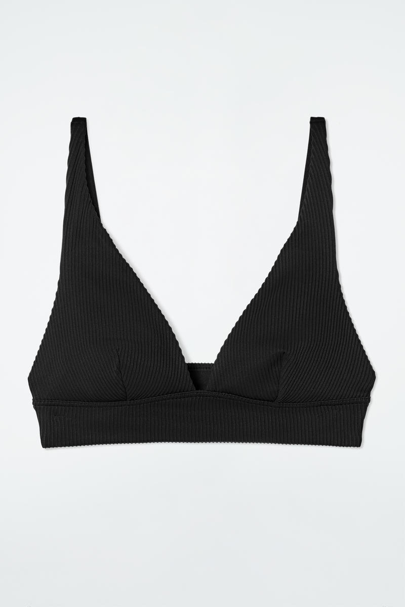 Ribbed High-Apex Bikini Top
