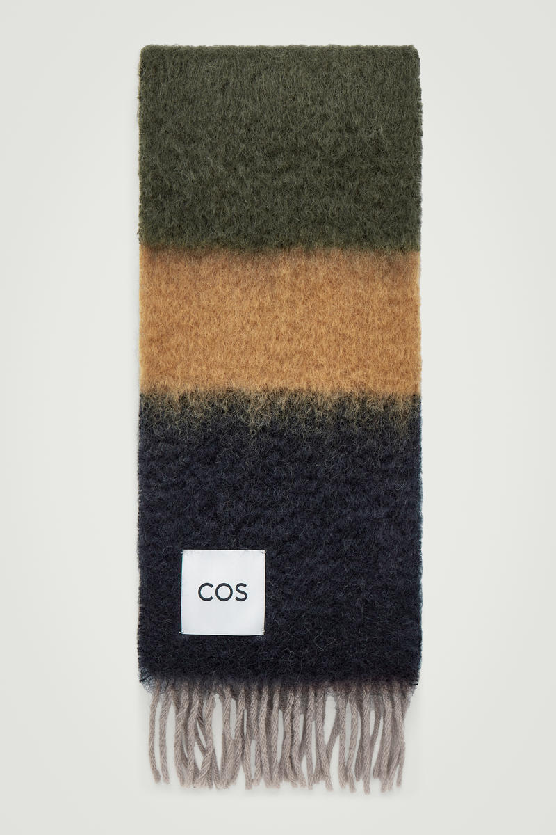 Colour-Block Mohair Scarf