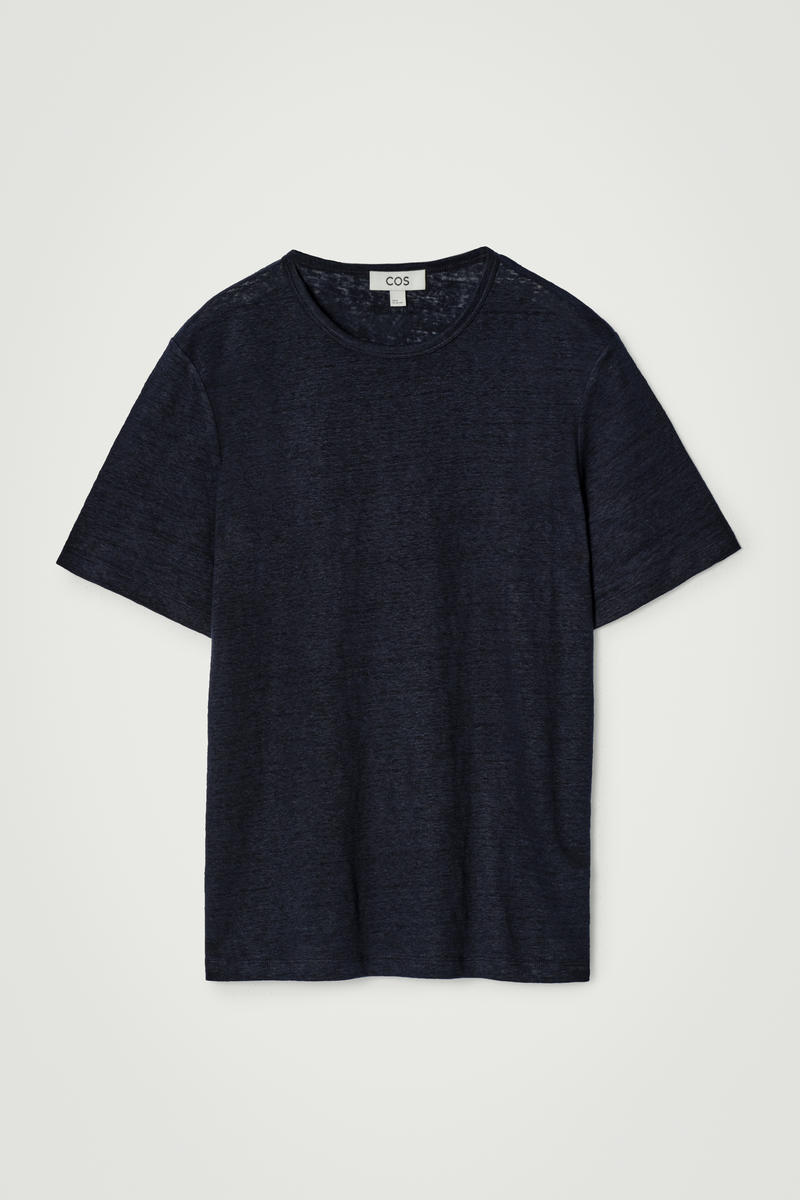 Linen T-Shirt in Navy