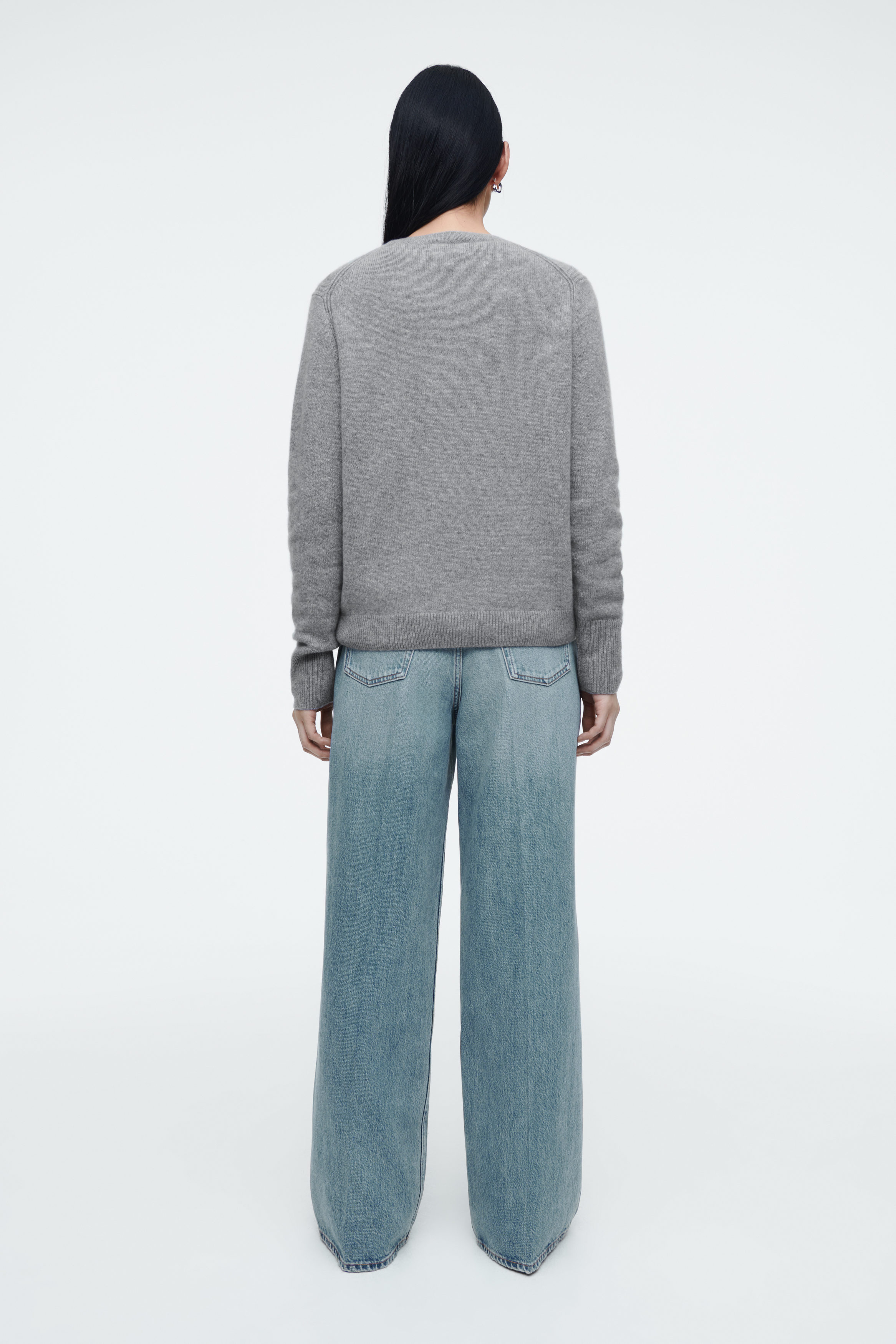 BELTED DOUBLE-FACED WOOL COAT - GRAY | COS