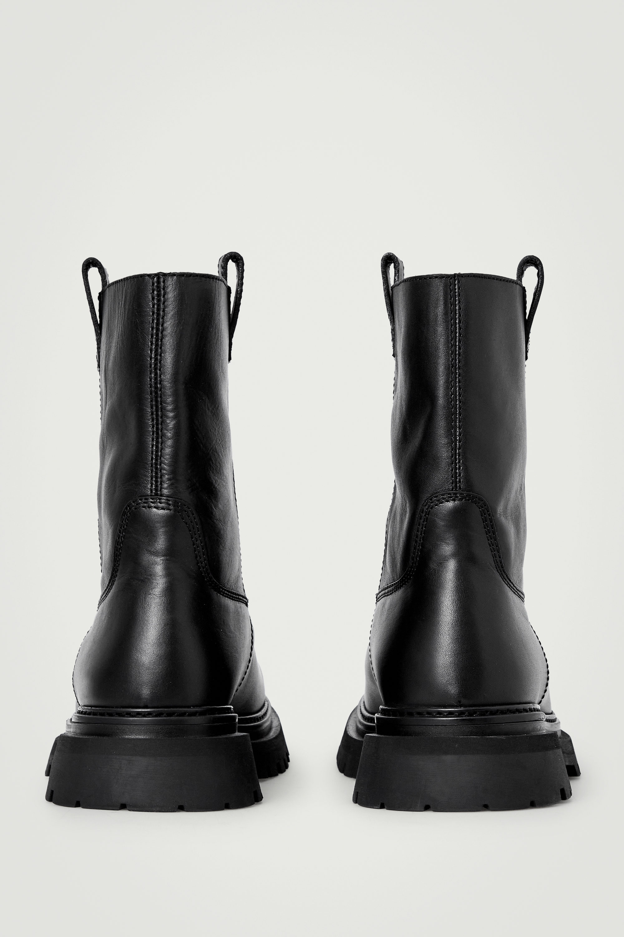 LEATHER MOTO BOOTS - BLACK | COS