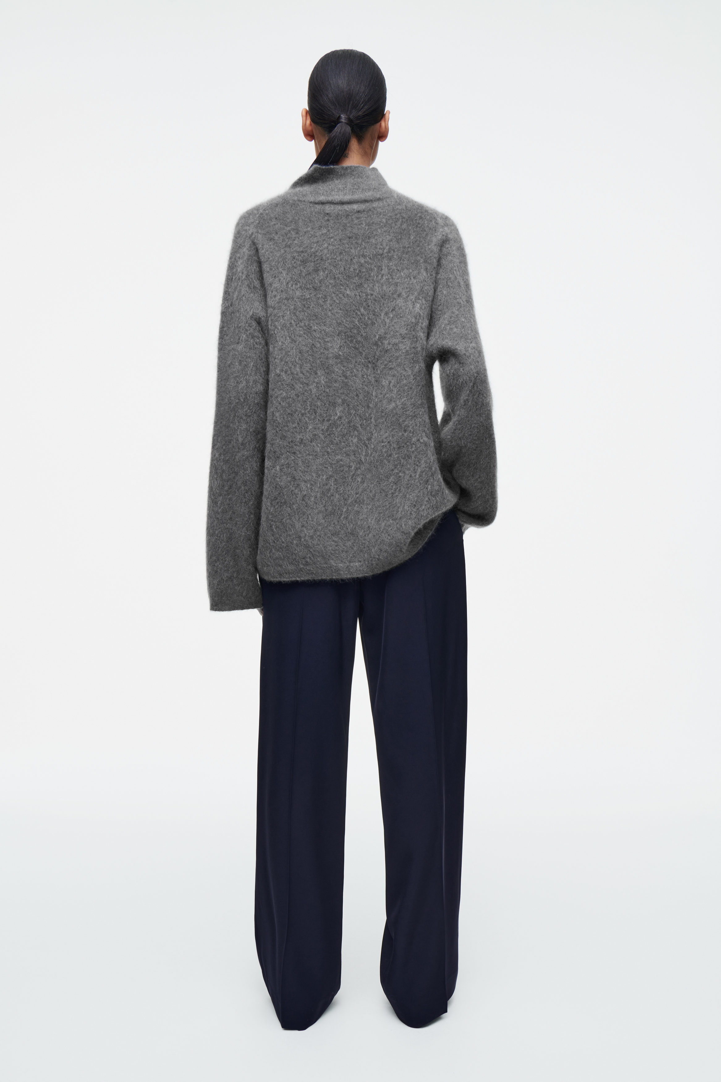 COS Tailored Wool-Blend Twill Trousers in BLACK | endource