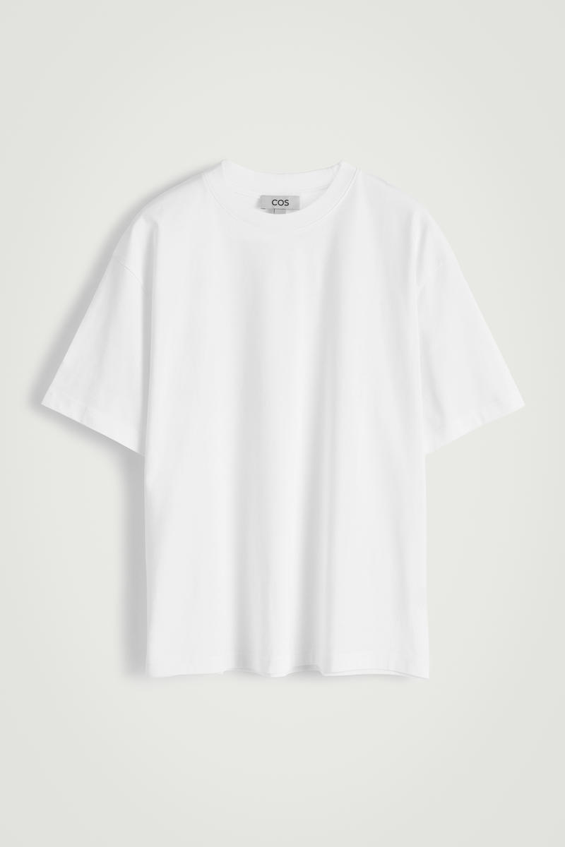 Cos Relaxed Lightweight Cotton T-shirt In Blanc