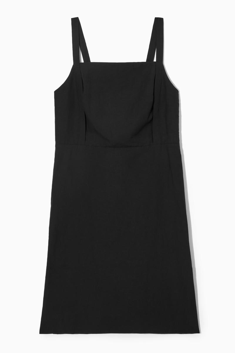 Open-Back Mini Pinafore Dress