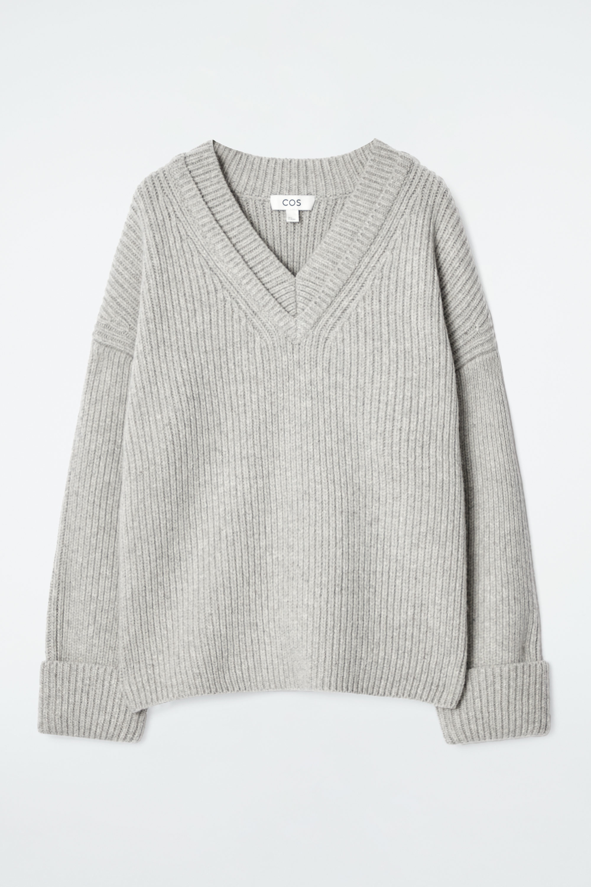 有名ブランド LAYERED V-NECK MERINO WOOL JUMPER - LIGHT GREY トップス