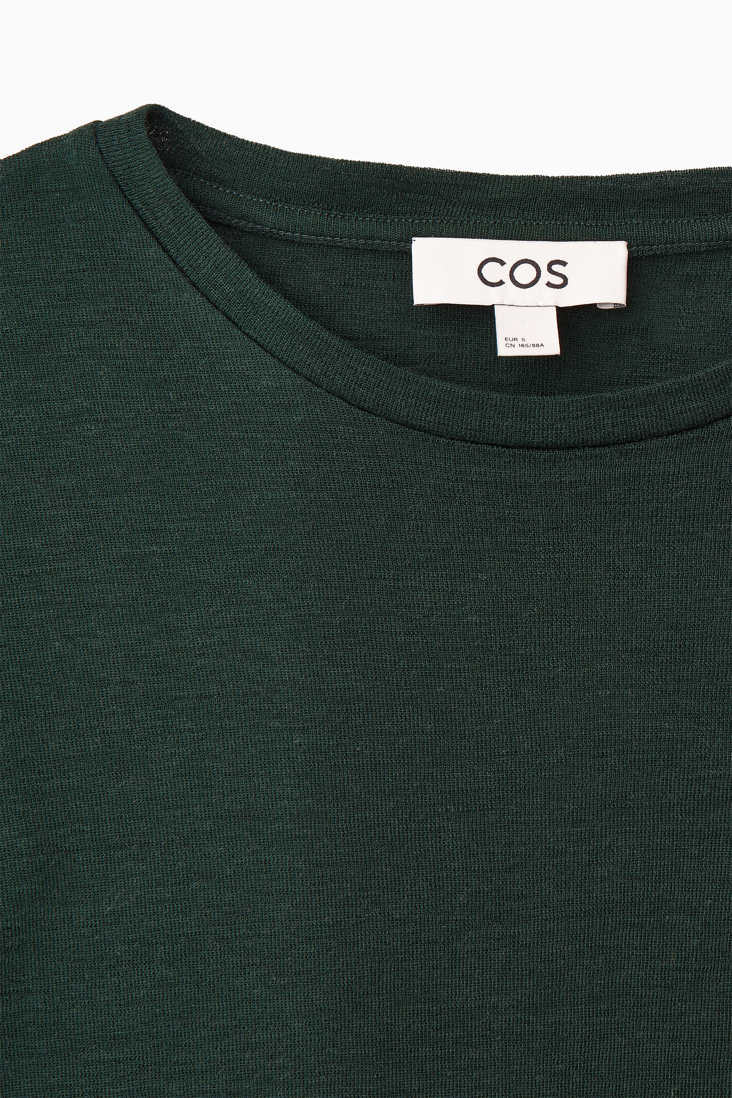 CREW-NECK MERINO WOOL TOP - DARK GREEN