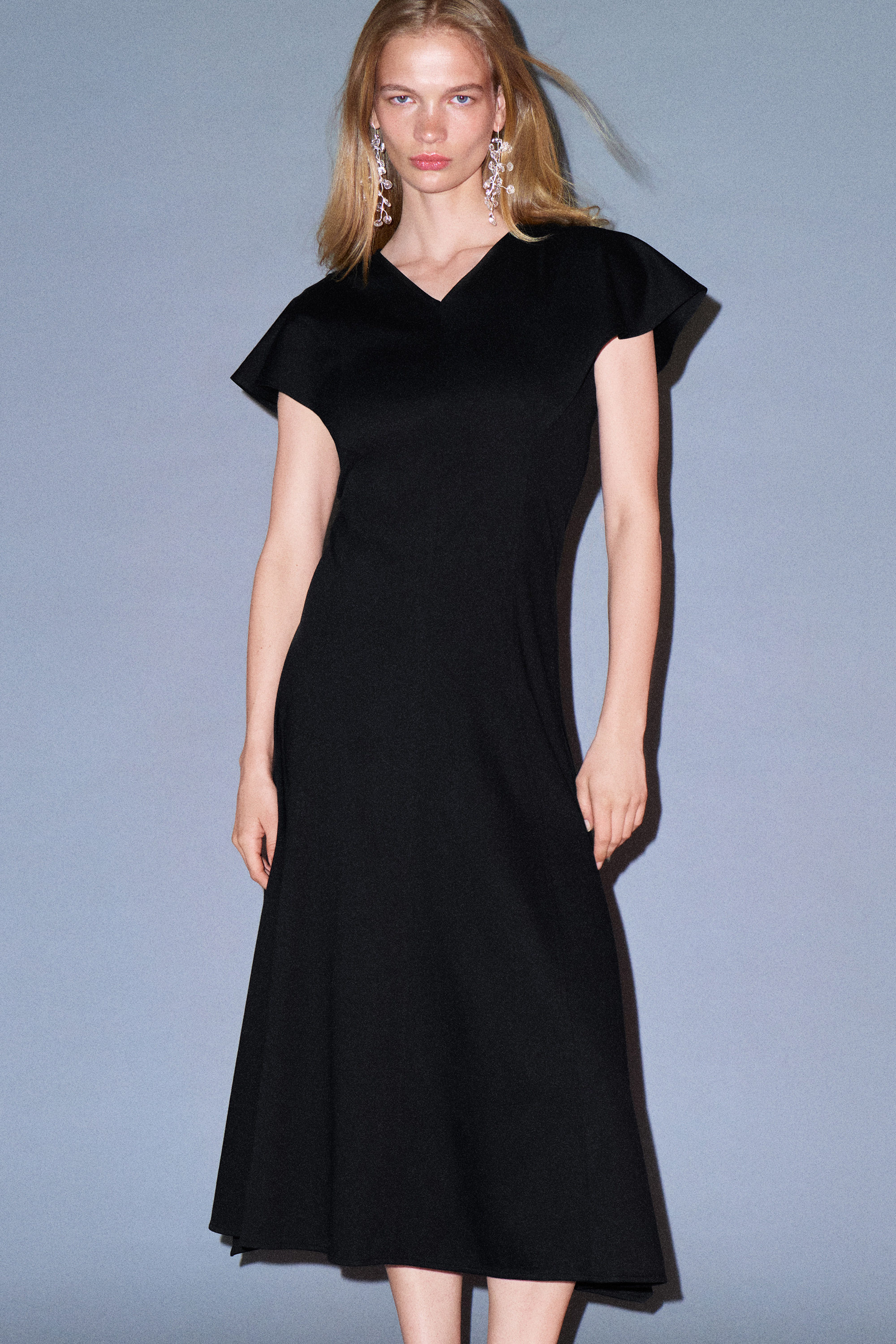 Ruimeme　Frill Sleeve Linen Dress　ワンピース　黒 Ruimeme Frill Sleeve Linen Dress ワンピース 黒|mercari