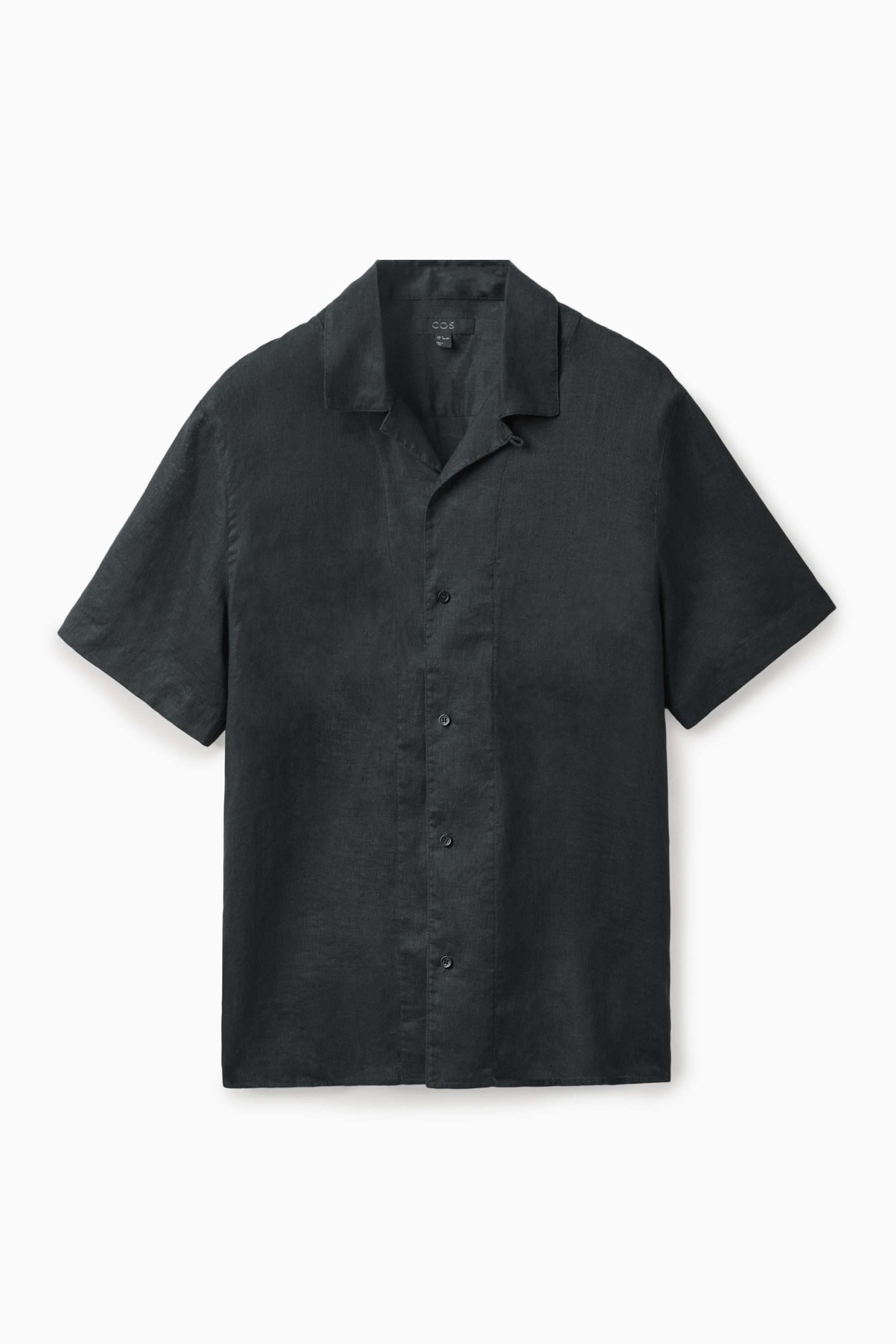 REGULAR-FIT HEMP SHIRT - BLACK | COS