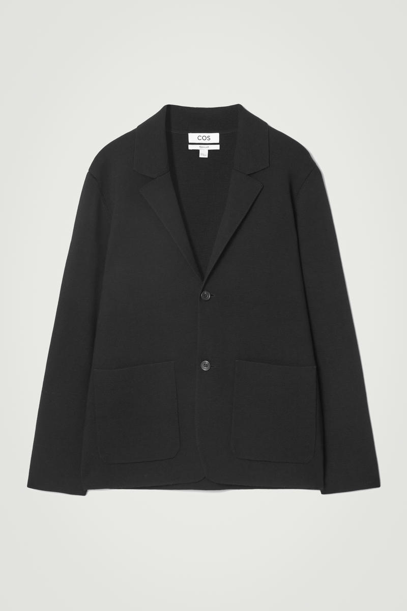 Regular Knitted Merino-Wool Blazer