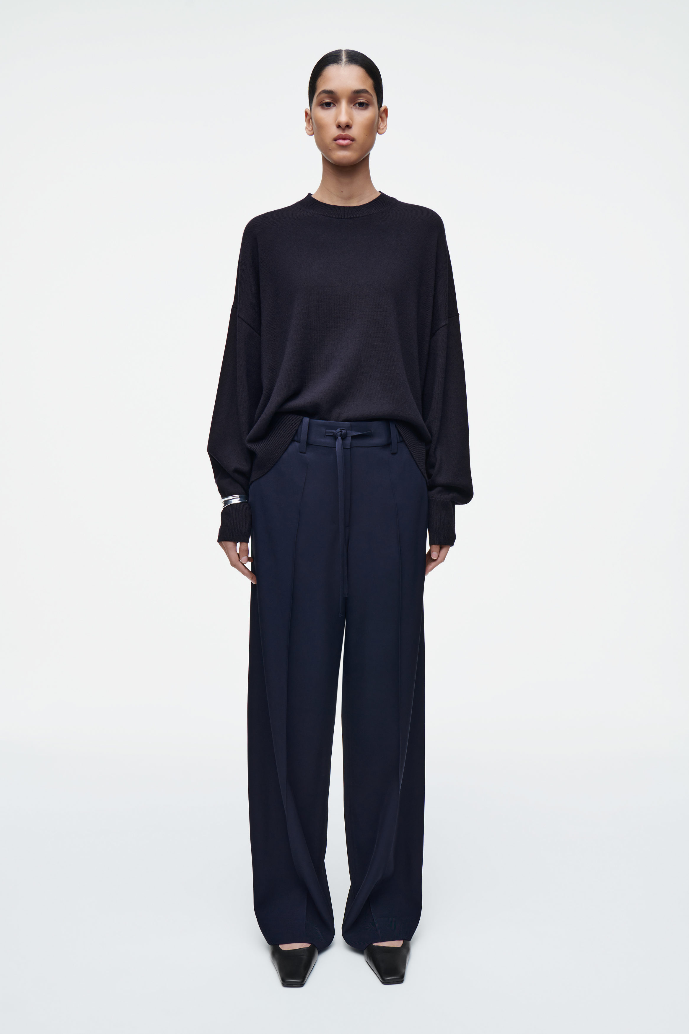DRAWSTRING STRAIGHT-LEG PANTS - NAVY | COS