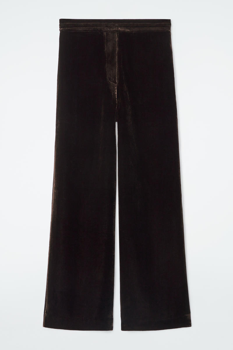 Silk-Blend Velvet Trousers in Red