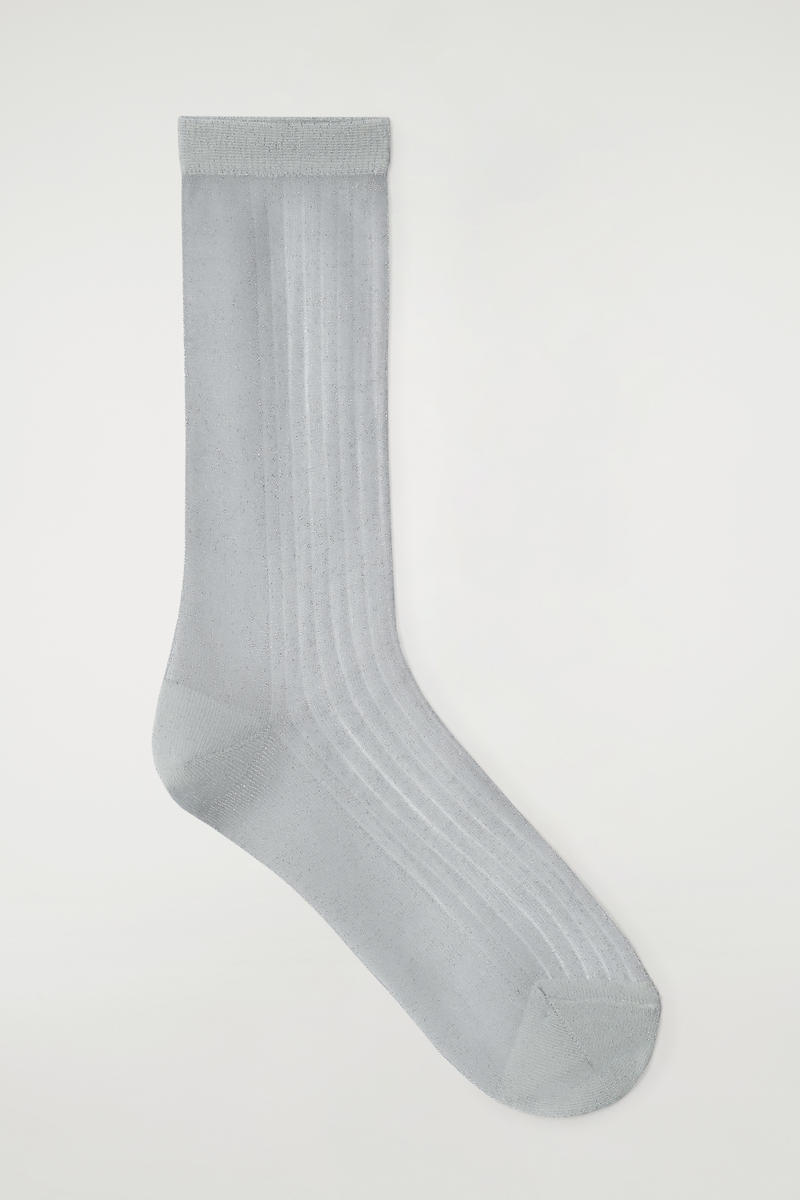 Ribbed Sheer Socks
