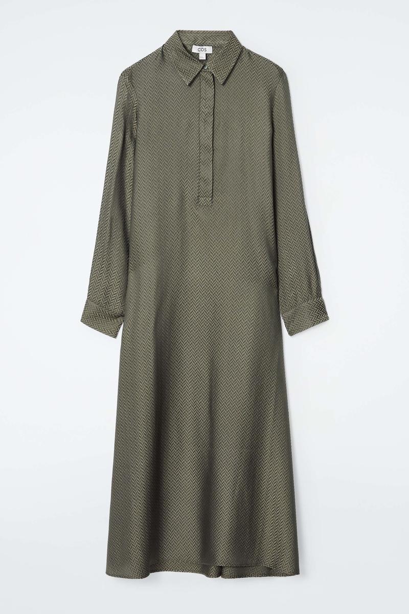 Herringbone Maxi Shirt Dress