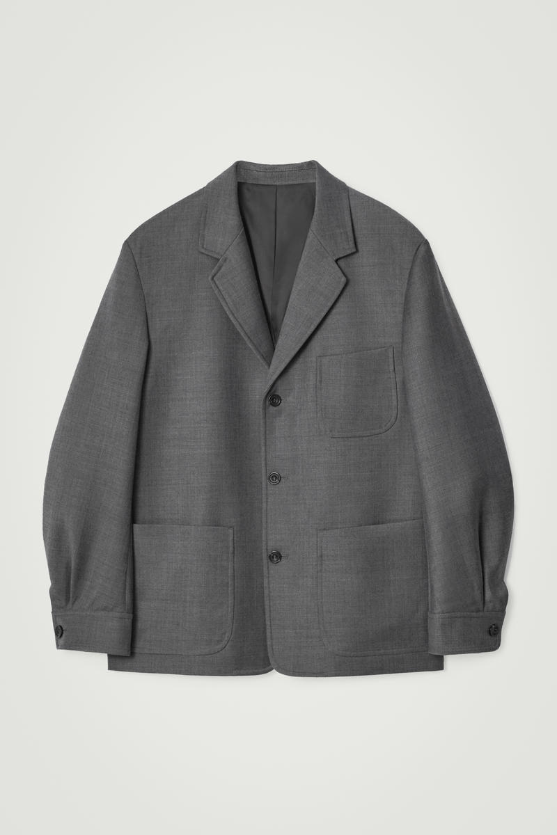 Relaxed Unstructured Merino Wool-Blend Blazer