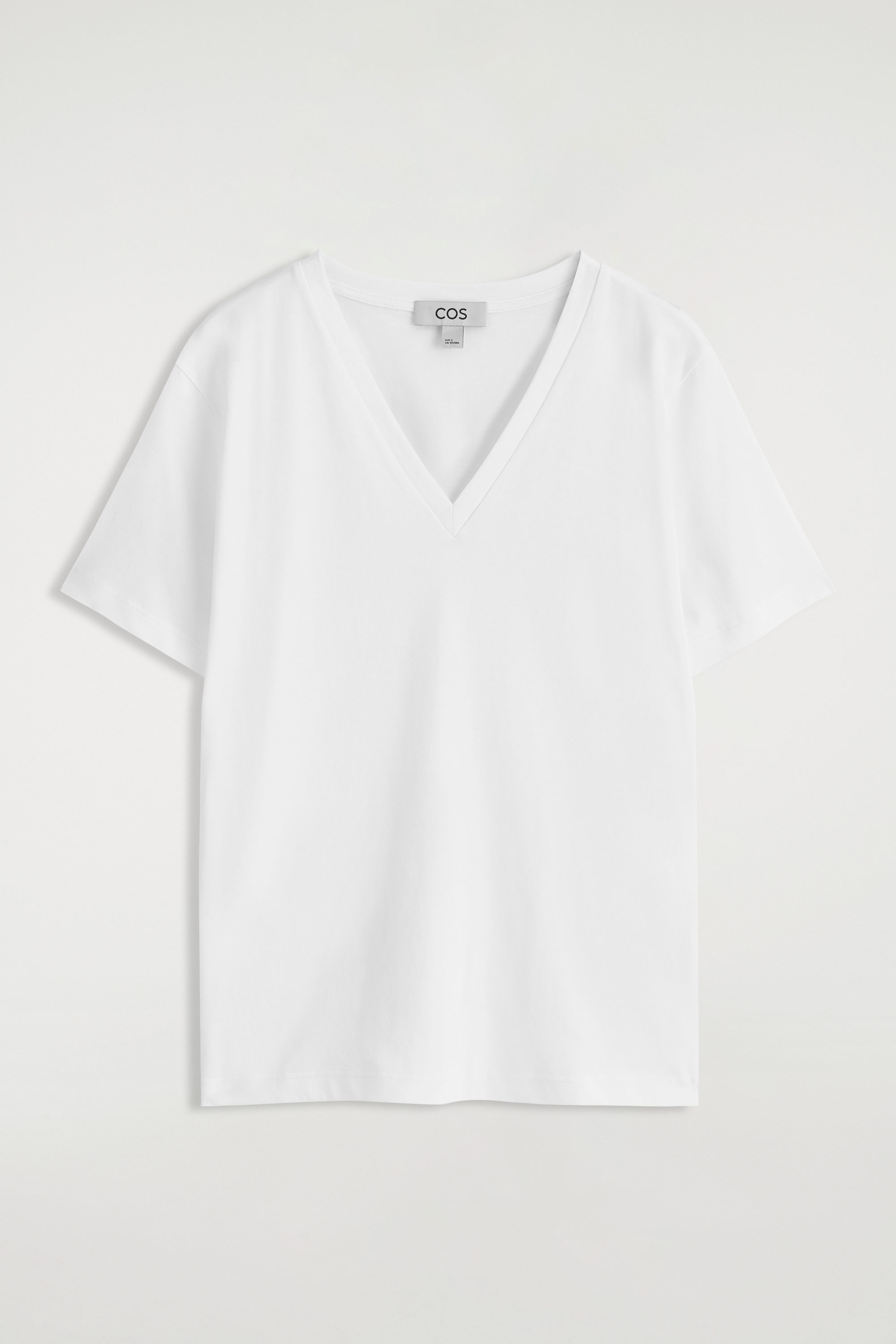 V-NECK COTTON T-SHIRT - WHITE | COS