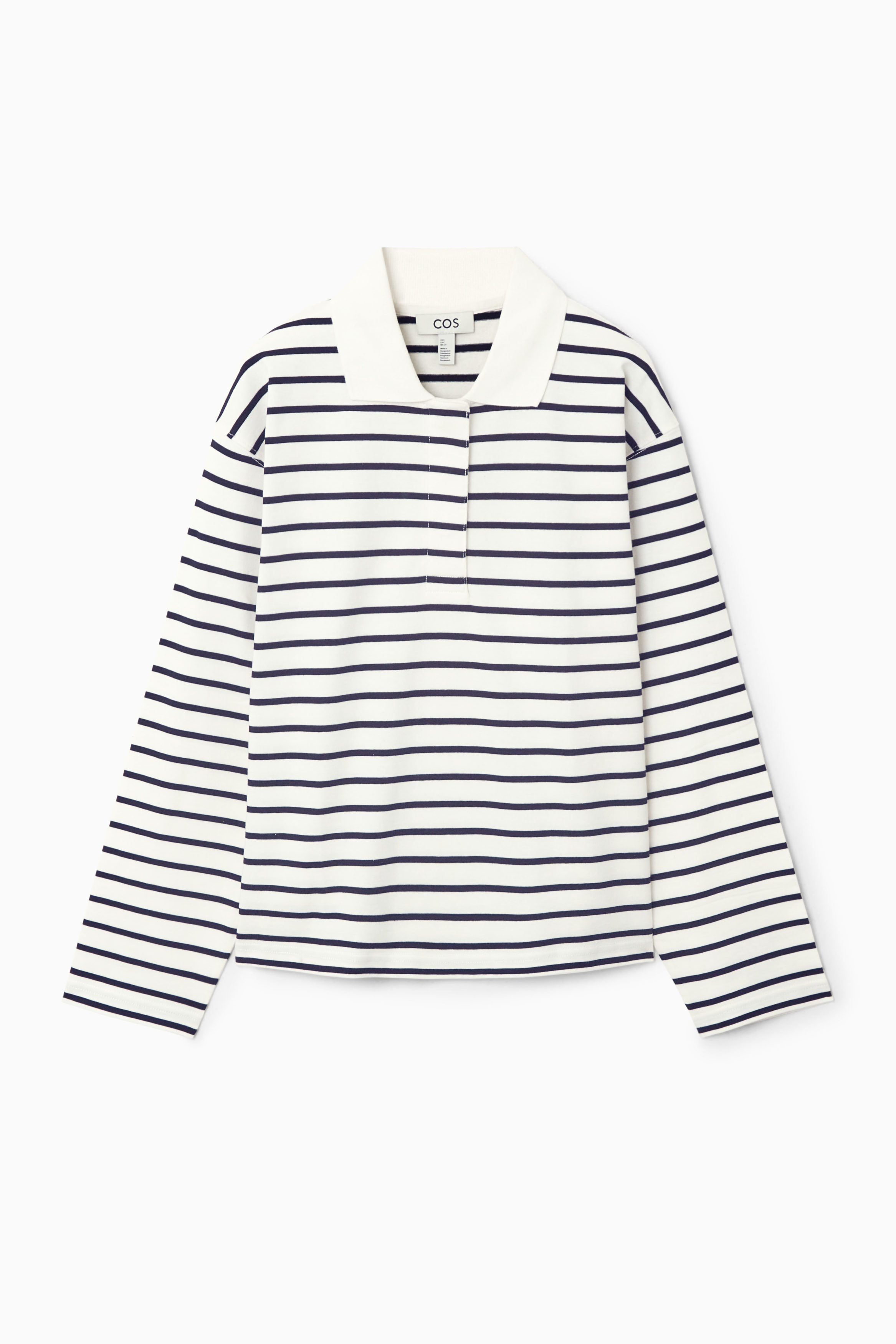 LONG-SLEEVED POLO SHIRT - WHITE | COS
