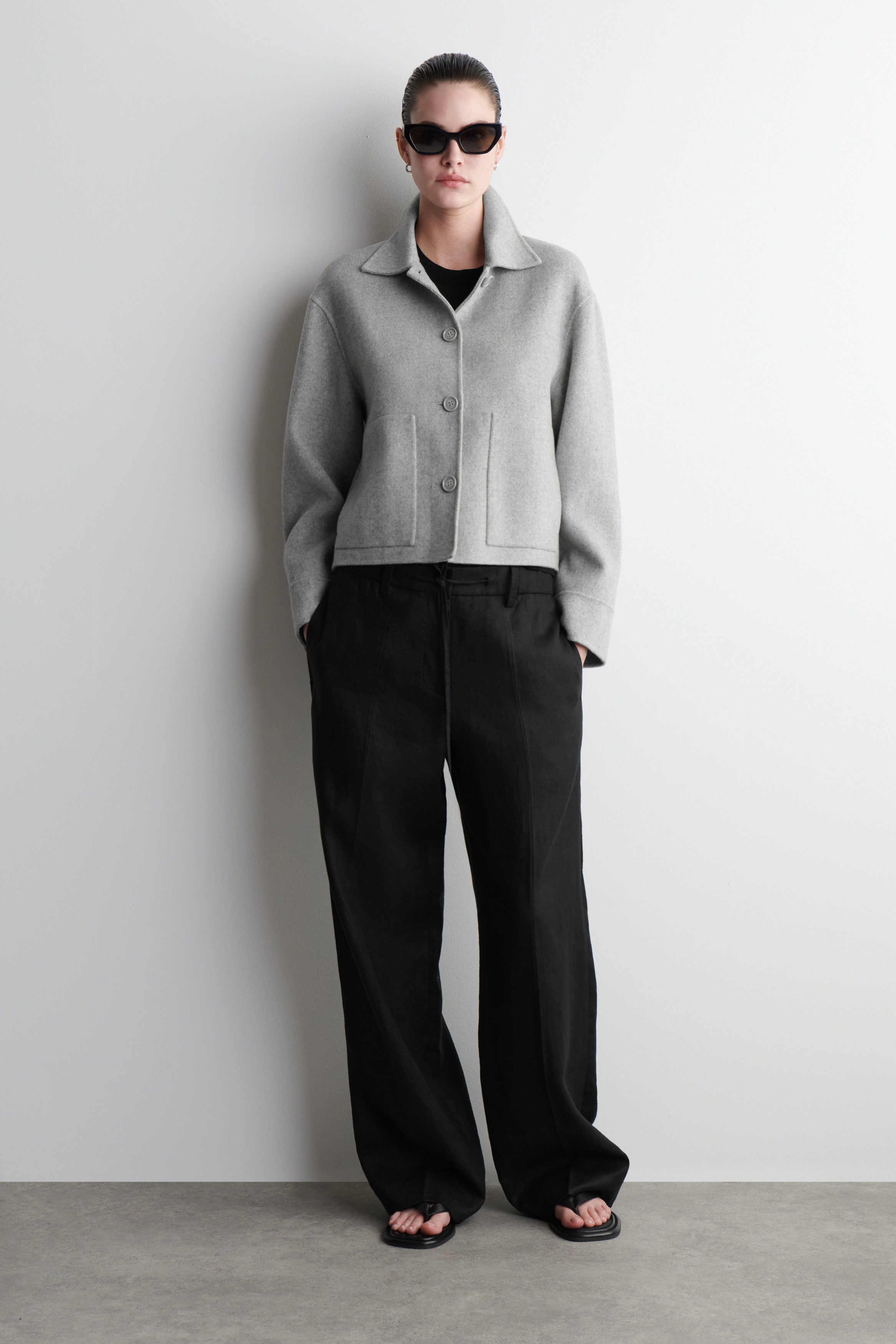 再入荷 】doubleface muffler wool coat / doubleface over wool