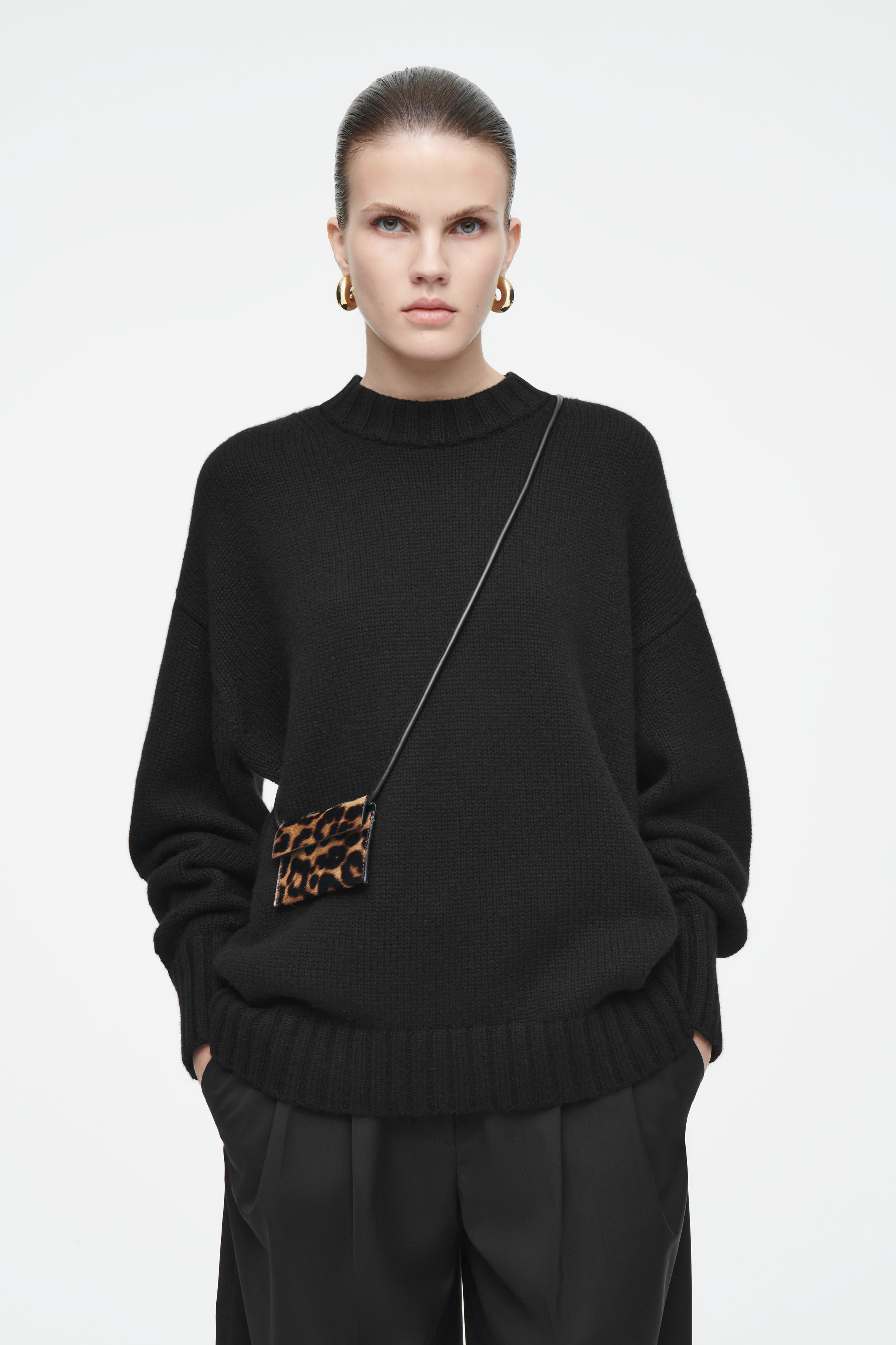 LEOPARD PONY HAIR CROSSBODY CARDHOLDER - LEOPARD | COS