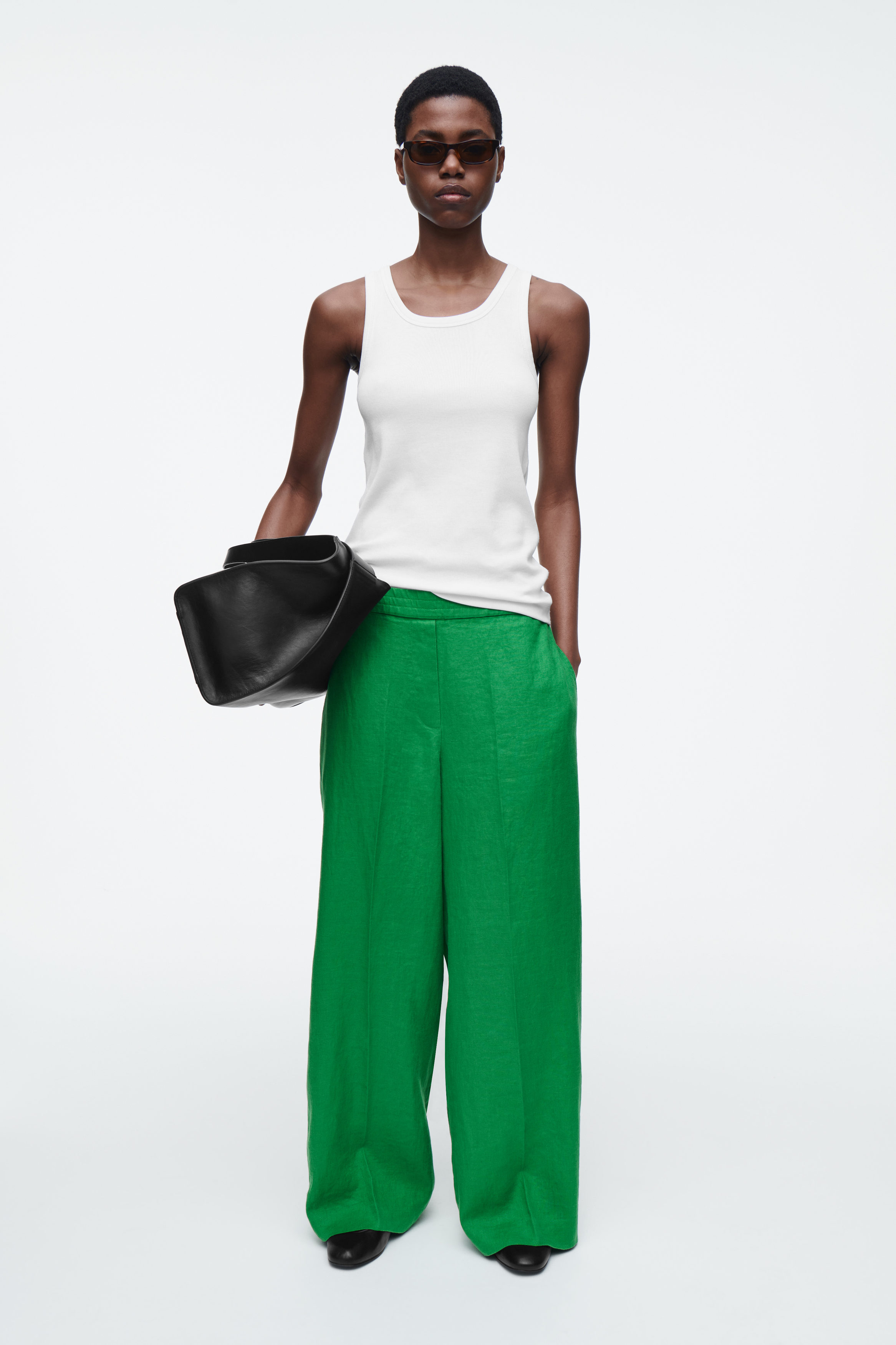 Women's High-Rise Straight Trousers - A New Day™ Olive Green