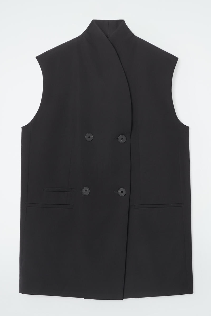 Shop Cos The Elongated Sleeveless Blazer In Black