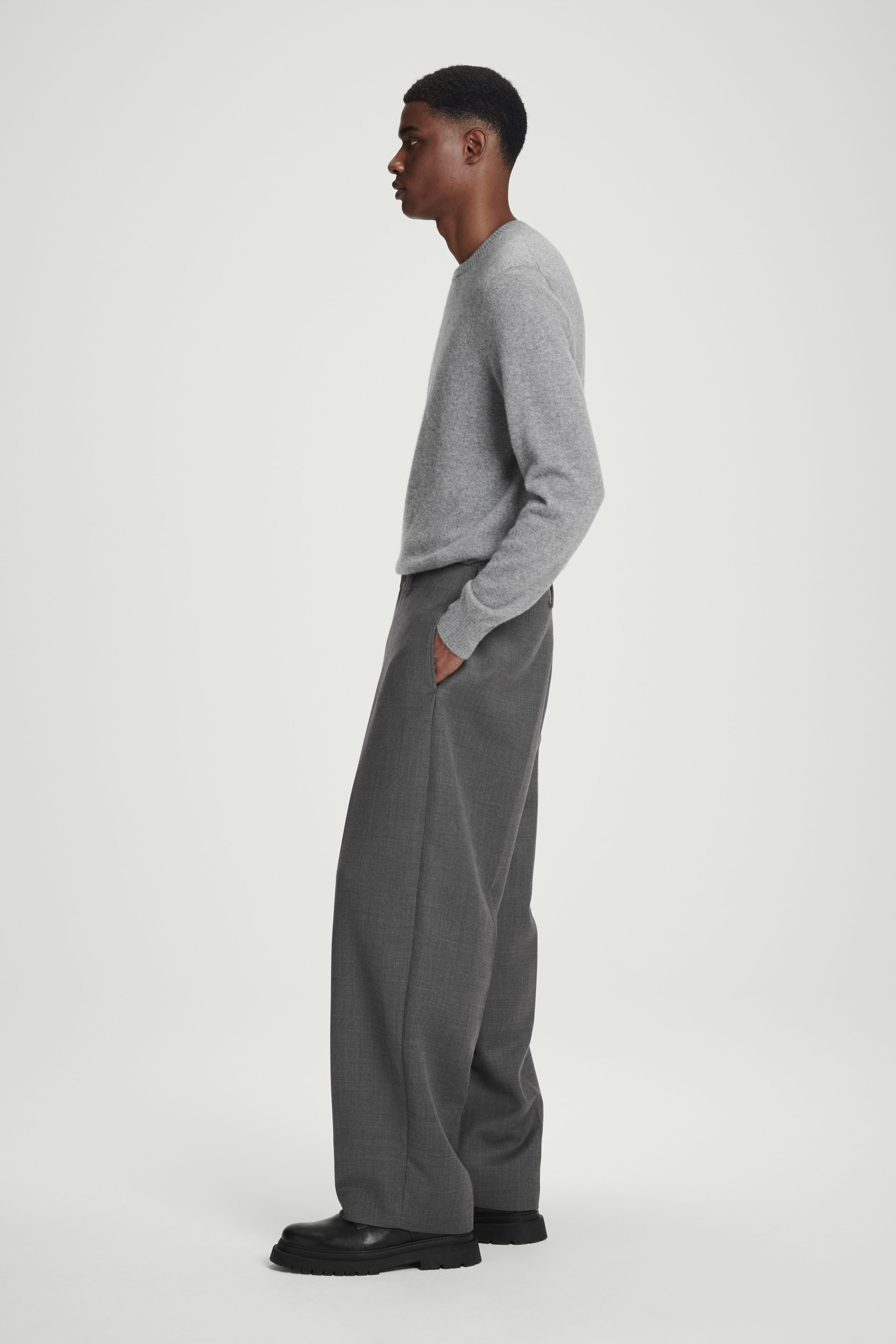 1LDK SELECT - 24SS Ancellm WOOL WIDE SLACKS(GRAY) 2の通販 by