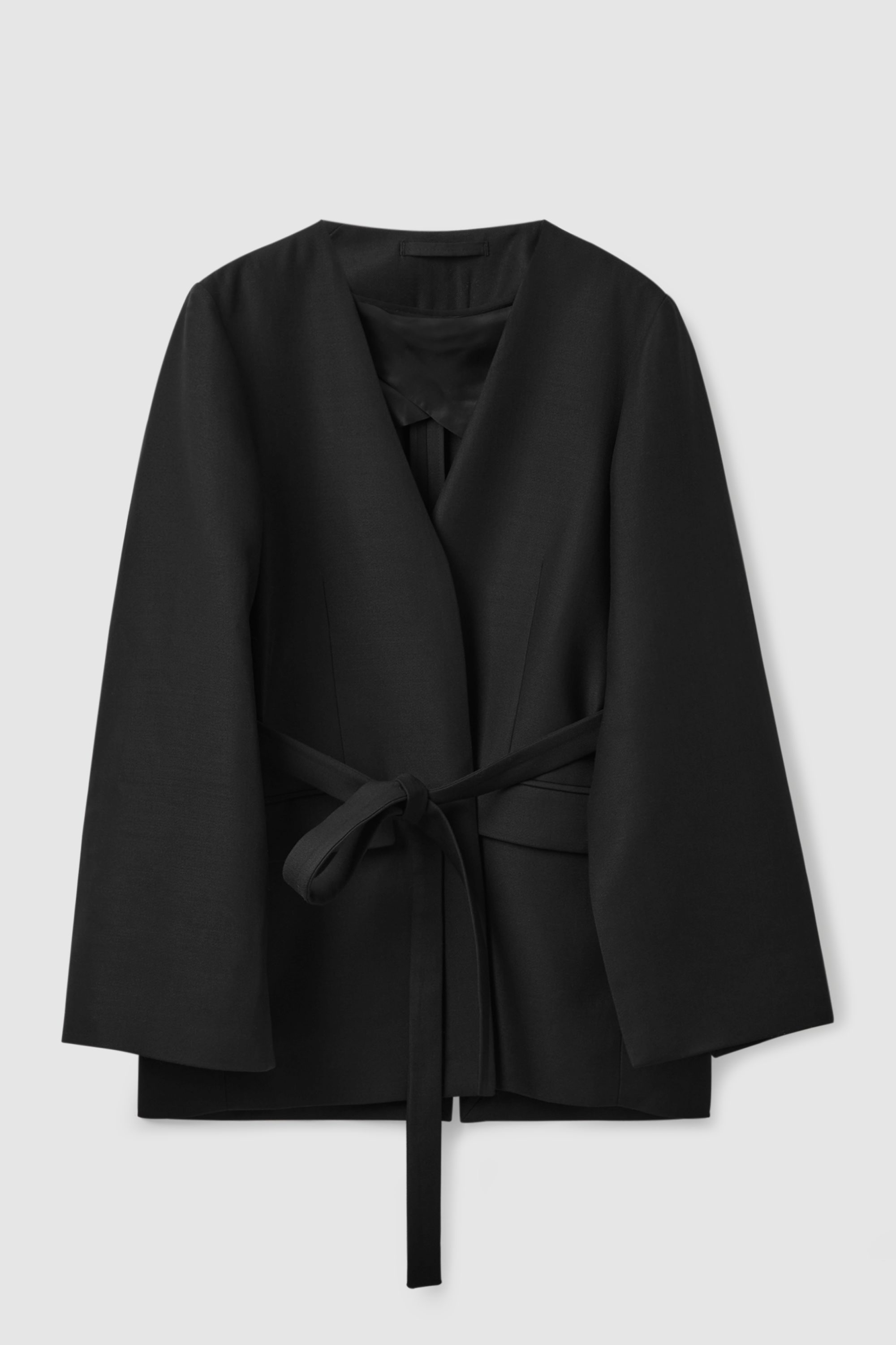 【COS】◆RIBBED COLLAR QUILTED COAT - BLACK◆1260533001◆ RIBBED-COLLAR QUILTED COAT - BLACK | COS