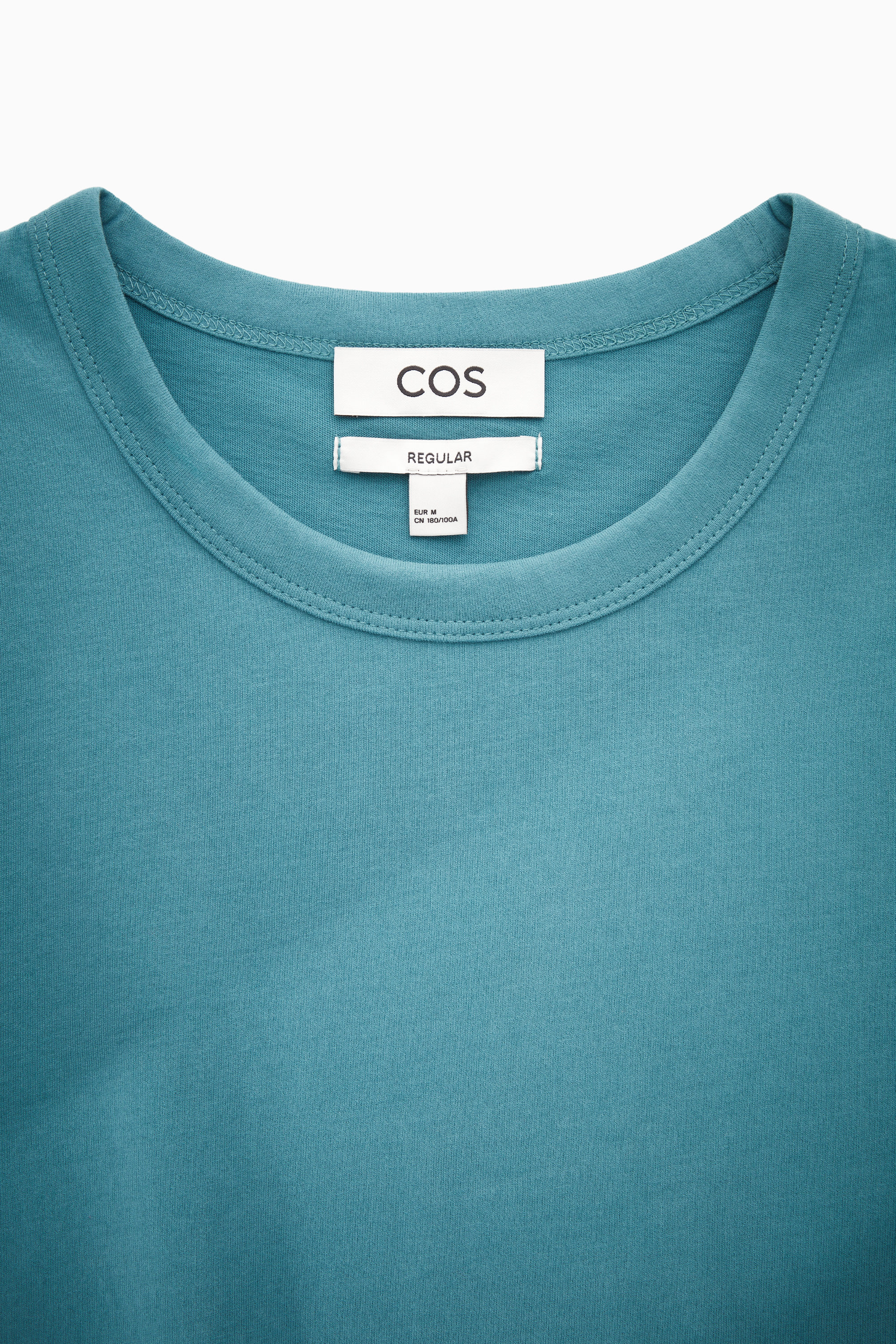 REGULAR BRUSHED-COTTON T-SHIRT - TURQUOISE | COS