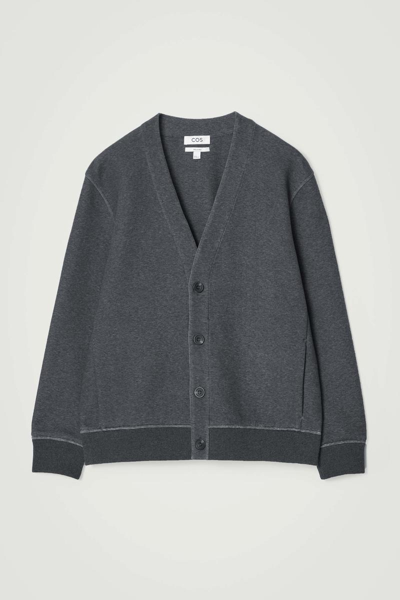 Scuba-Jersey V-Neck Cardigan