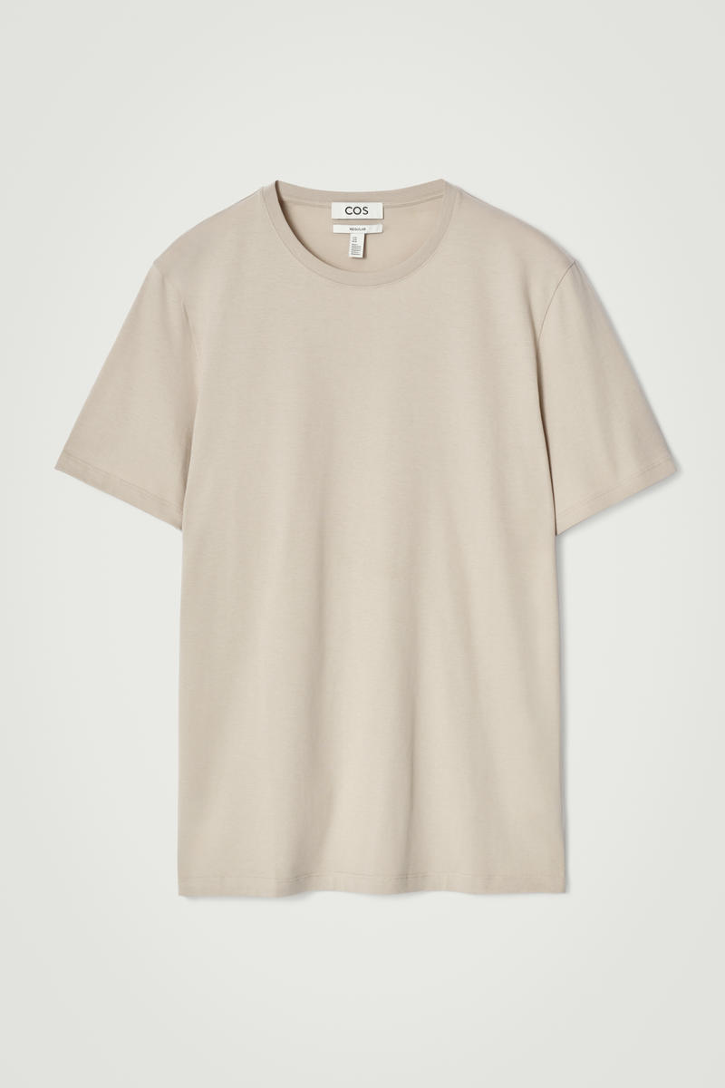 Regular Cotton T-Shirt in Beige