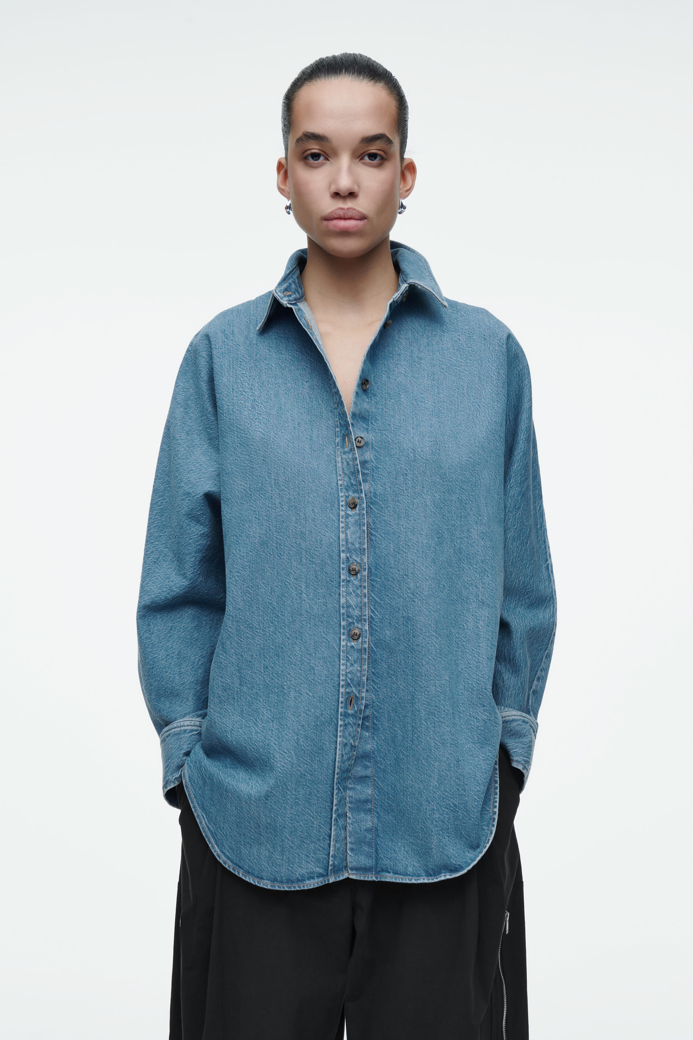 RELAXED DENIM SHIRT - BLUE