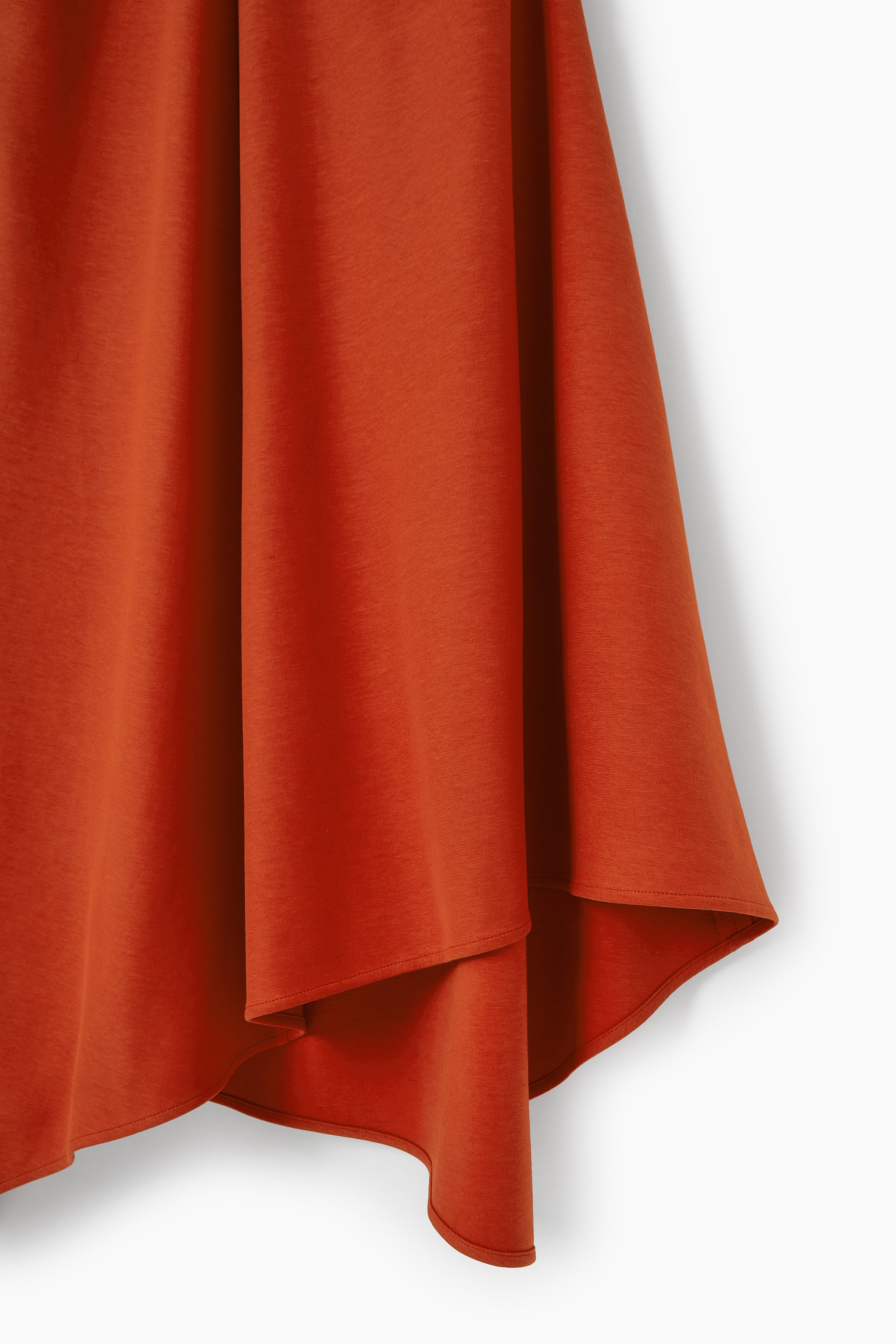 GATHERED ASYMMETRIC MIDI DRESS - RED | COS