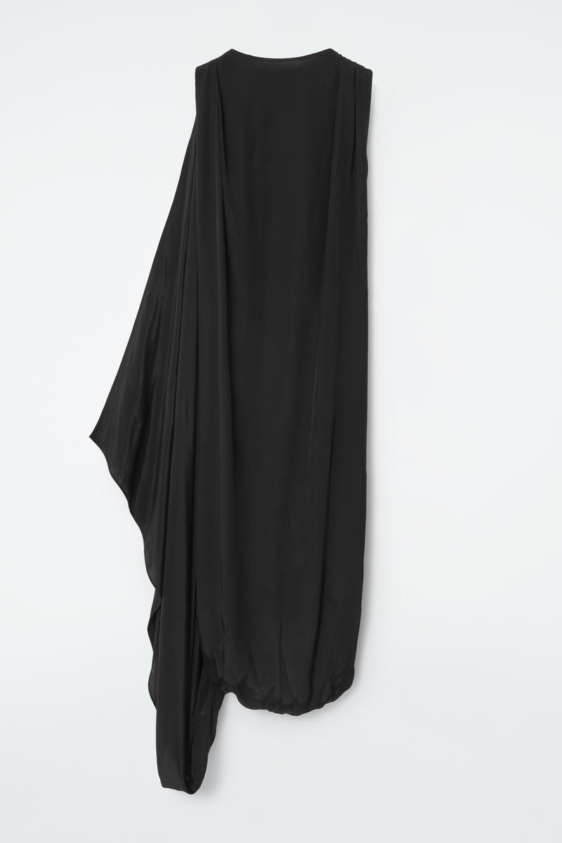 Draped Balloon Midi Dress